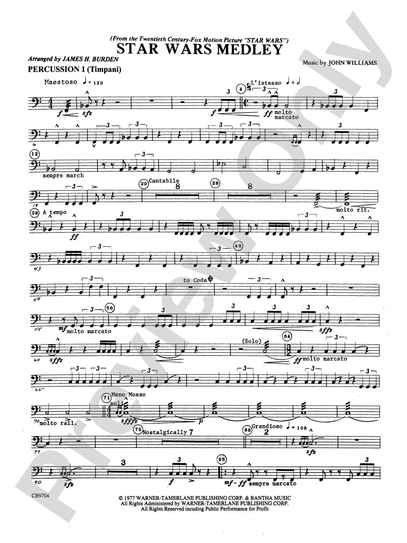 Star Wars® Medley: 1st Percussion