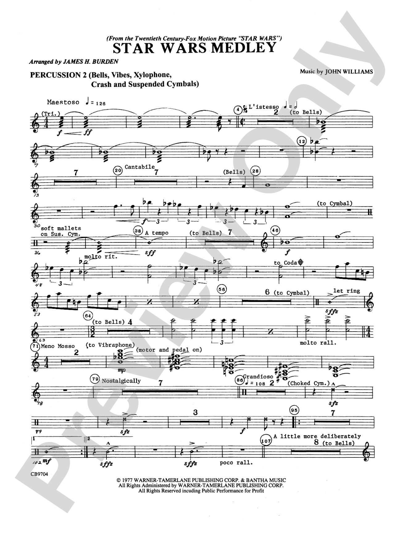 Star Wars® Medley: 2nd Percussion