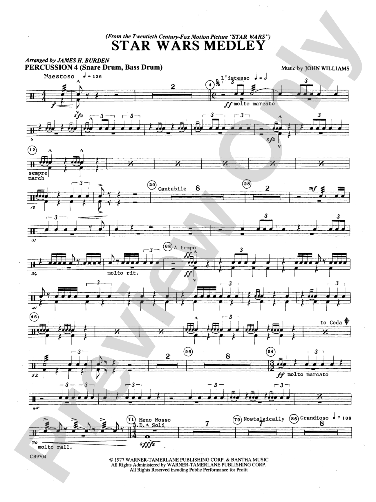 Star Wars® Medley: 4th Percussion