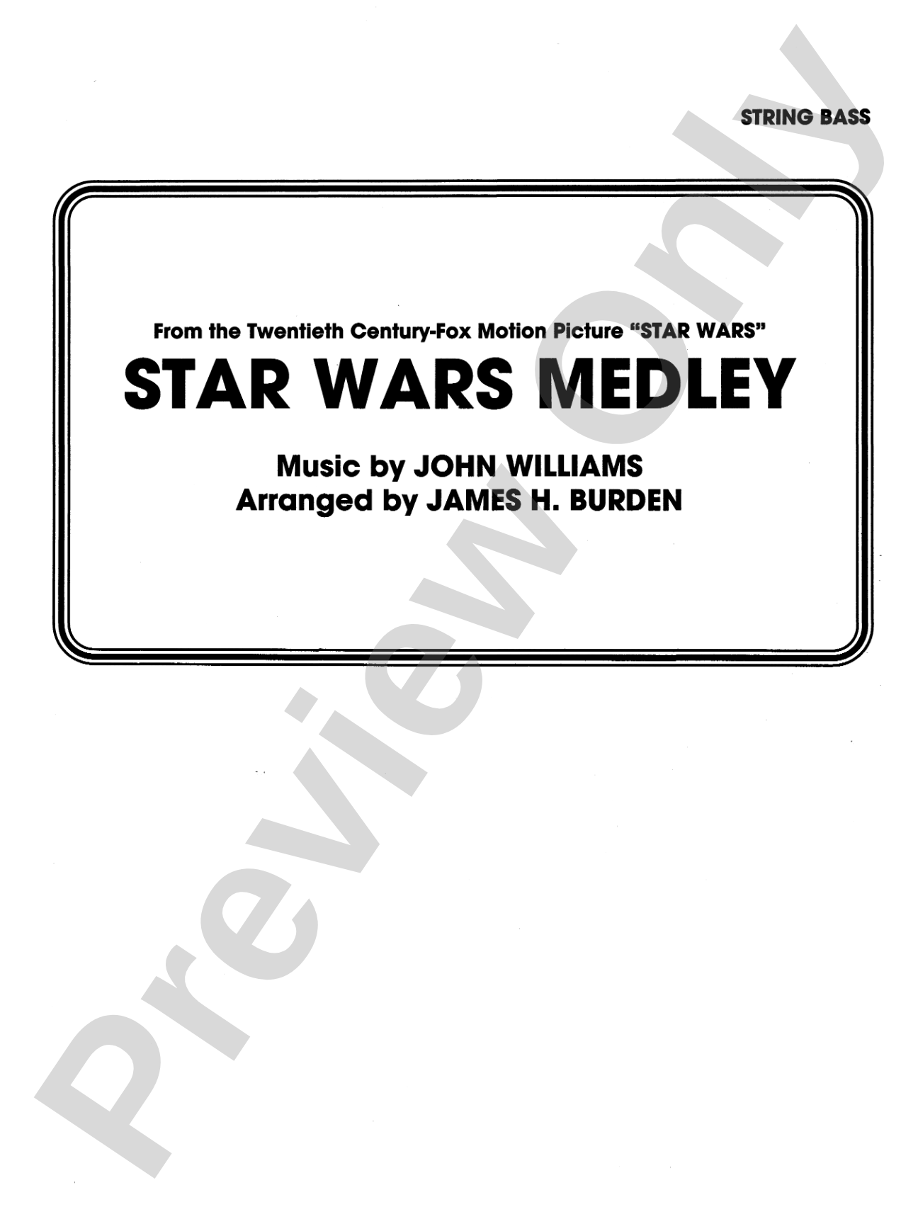 Star Wars® Medley: String Bass