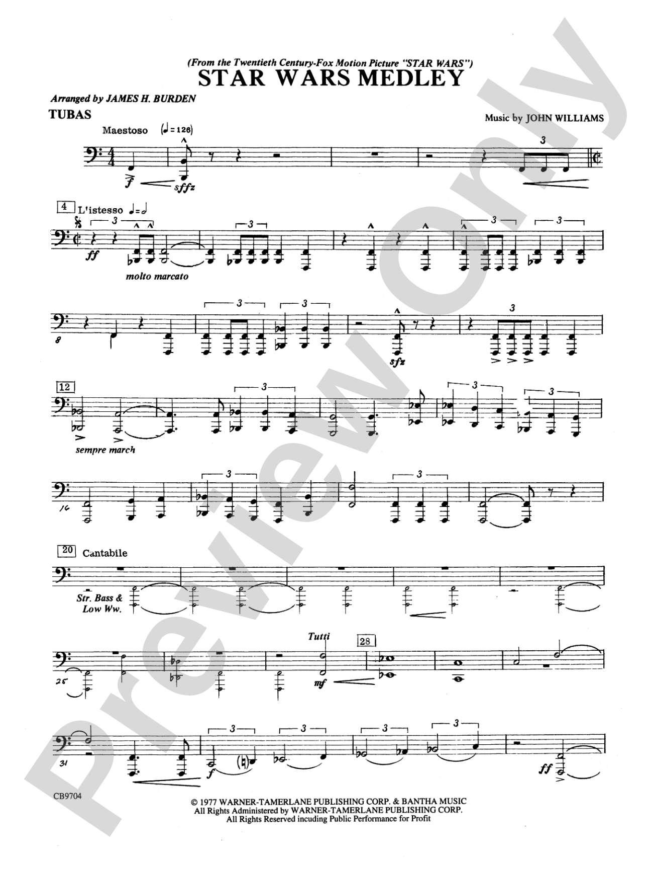 Star Wars® Medley: Tuba