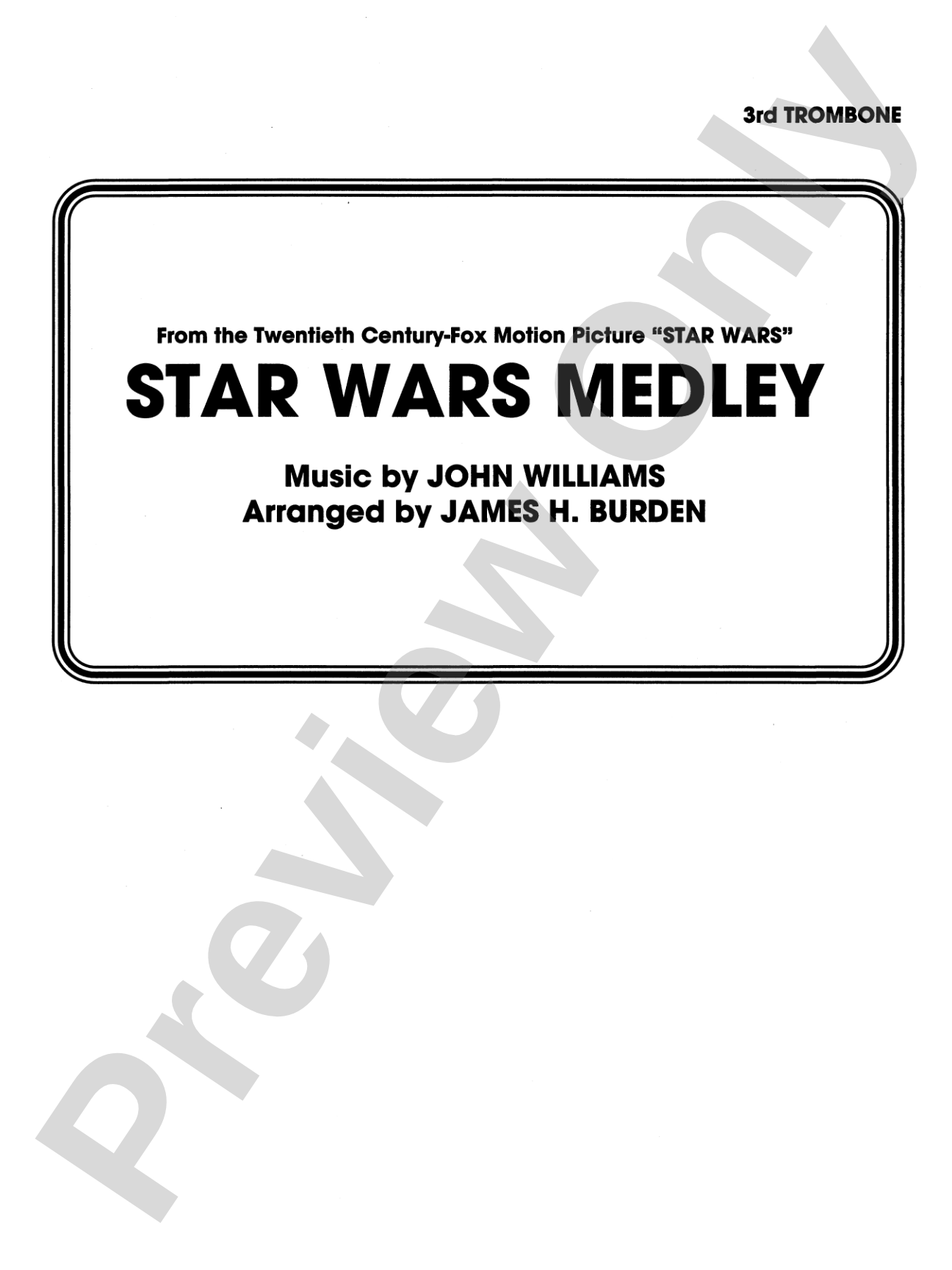 Star Wars® Medley: 3rd Trombone