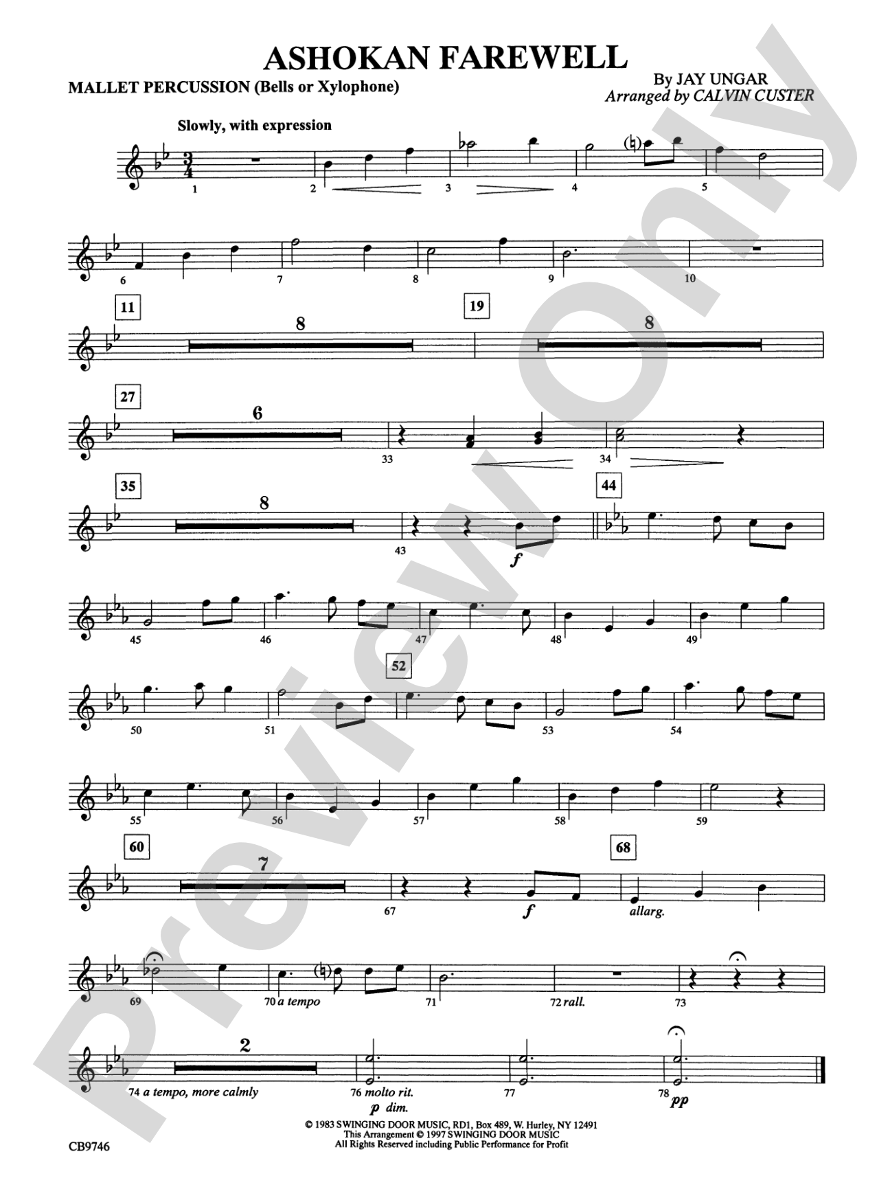 Ashokan Farewell (from The Civil War): Mallets
