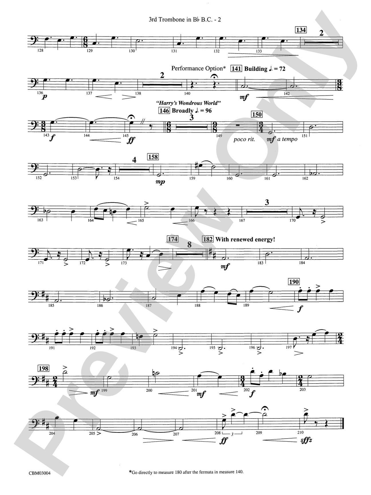 Harry Potter and the Chamber of Secrets, Symphonic Suite from: (wp) 3rd B-flat Trombone B.C.