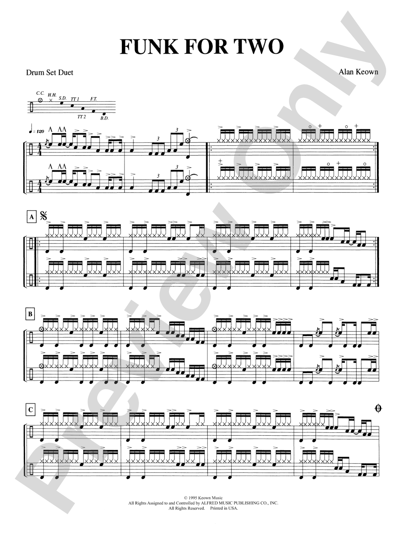 Funk for Two: Drumset Part(s)