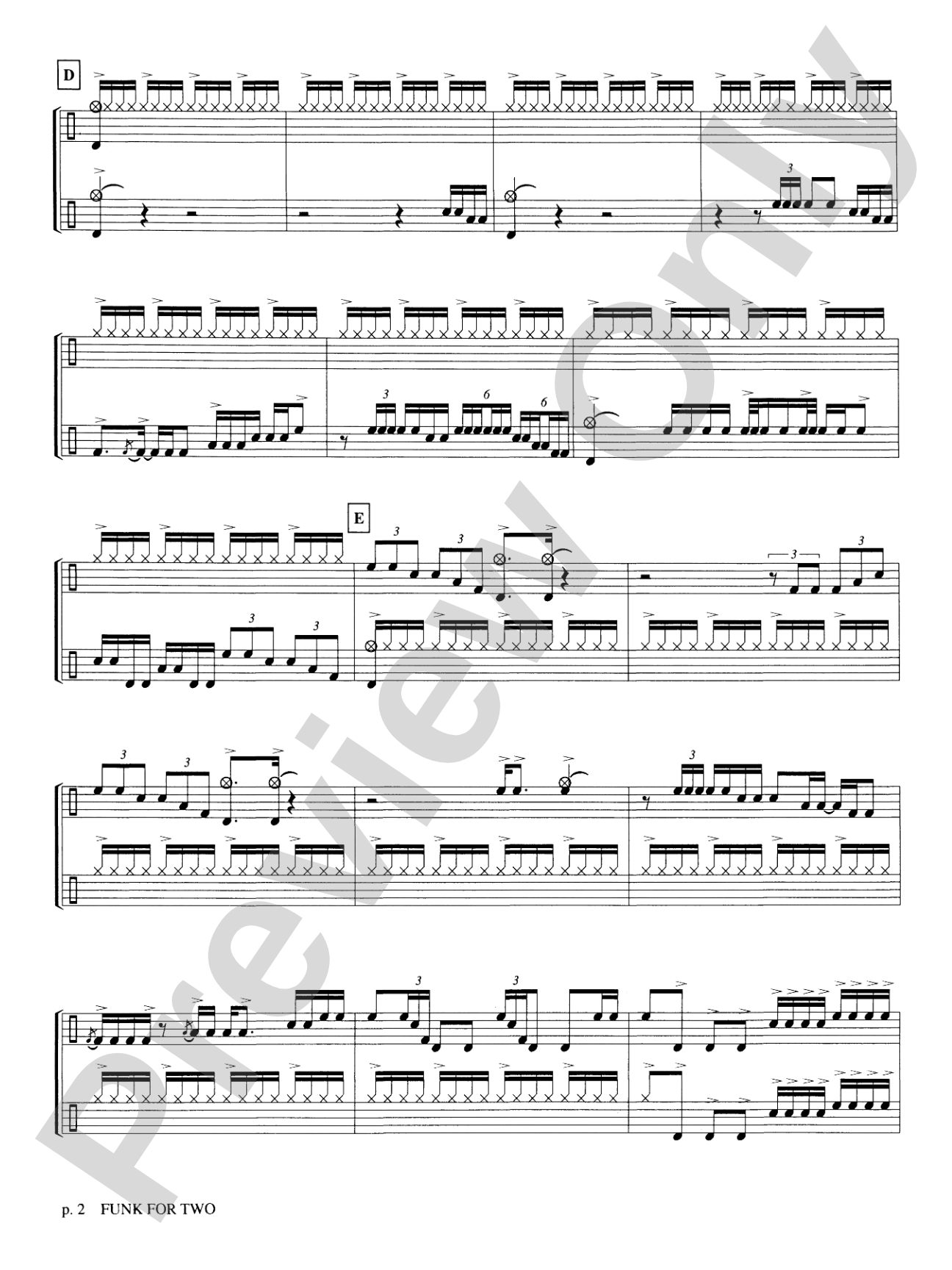 Funk for Two: Drumset Part(s)
