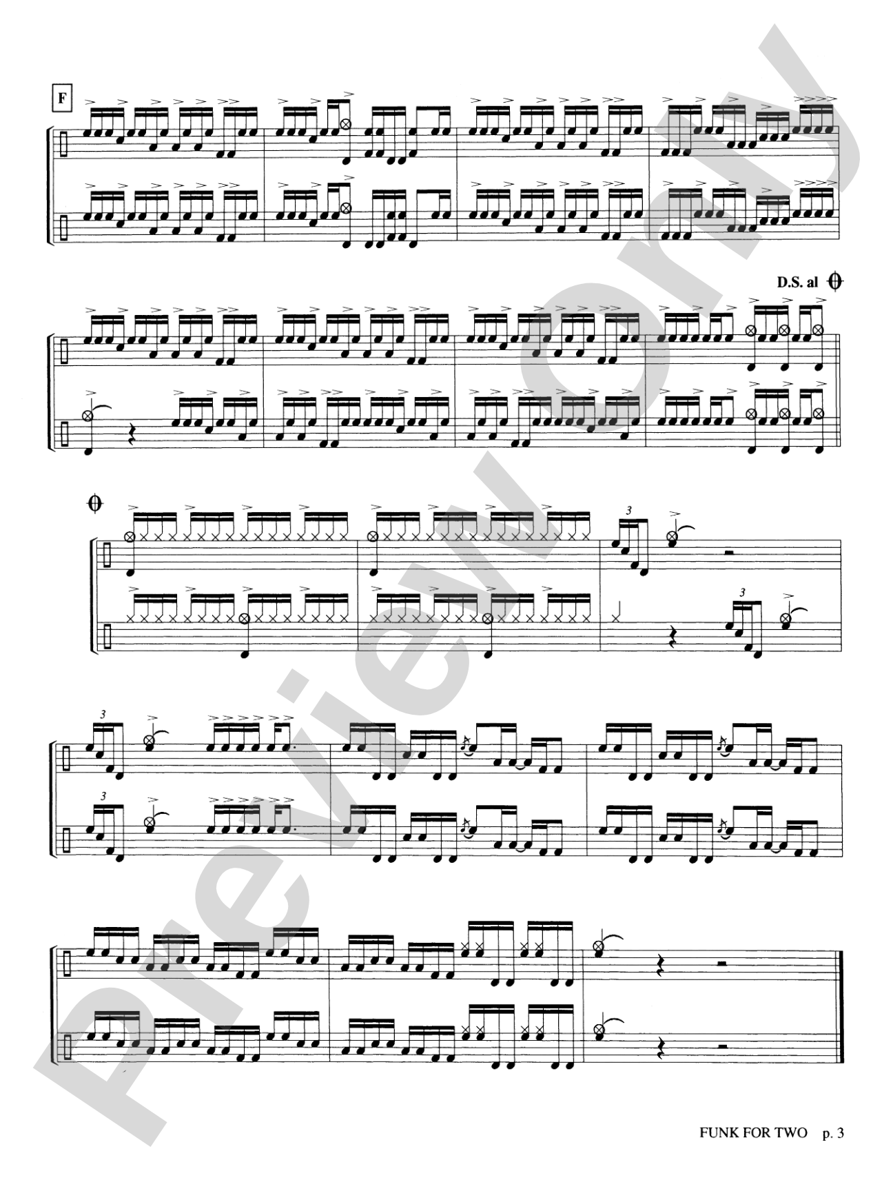 Funk for Two: Drumset Part(s)