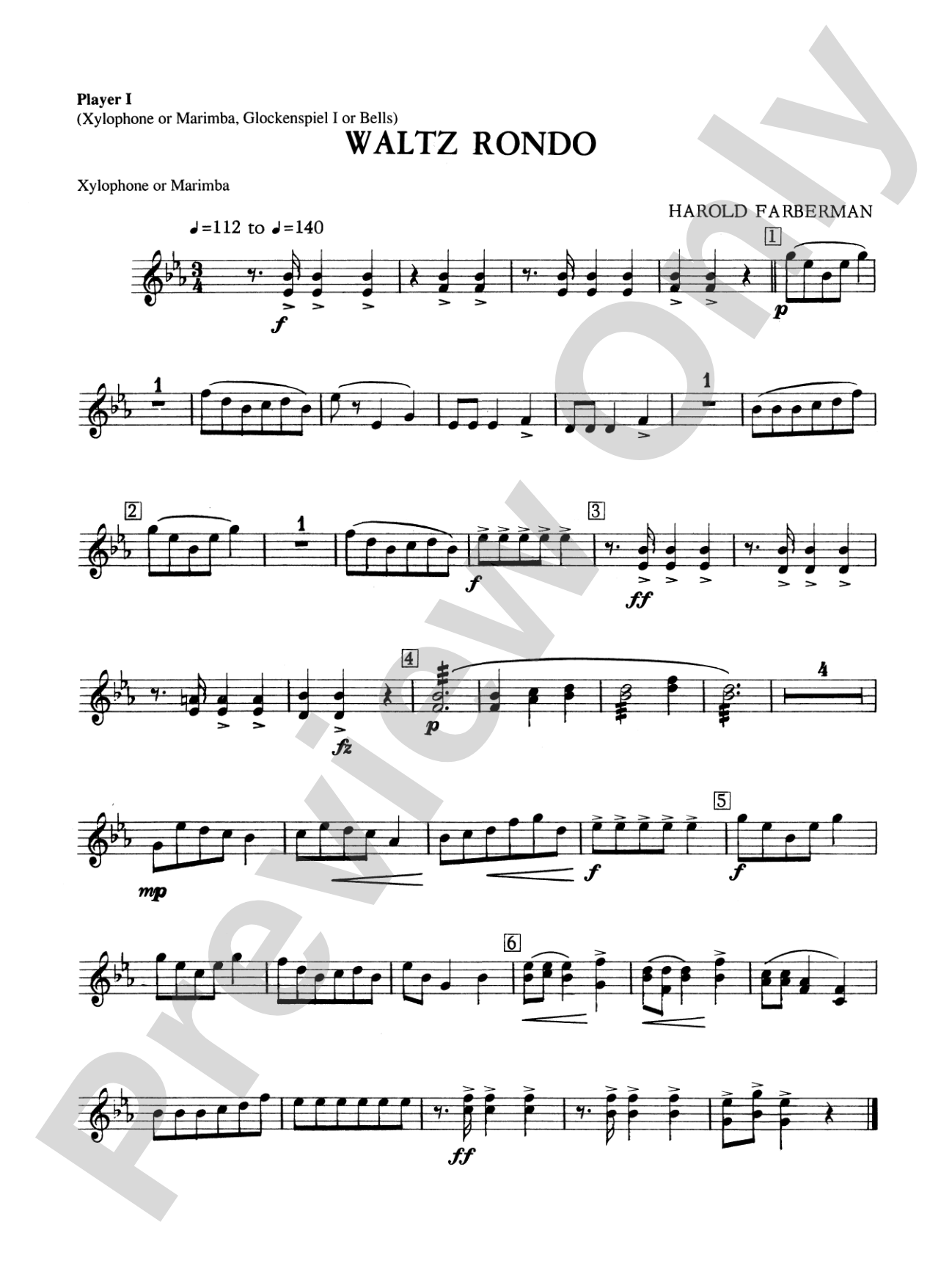 Percussion Ensemble Collection, Level II: 1st Percussion