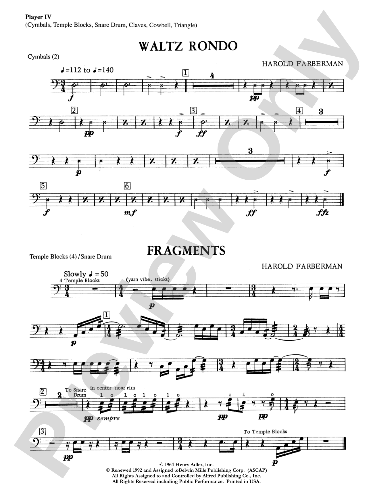 Percussion Ensemble Collection, Level II: 4th Percussion