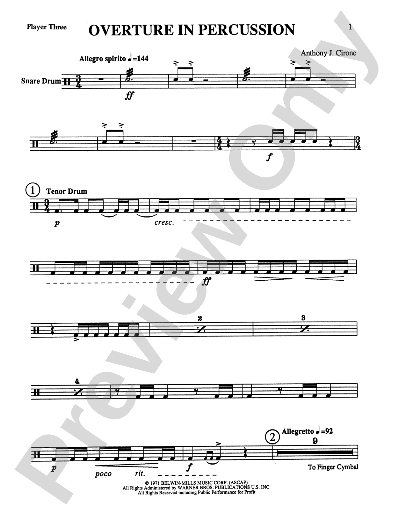 Overture in Percussion: 3rd Percussion