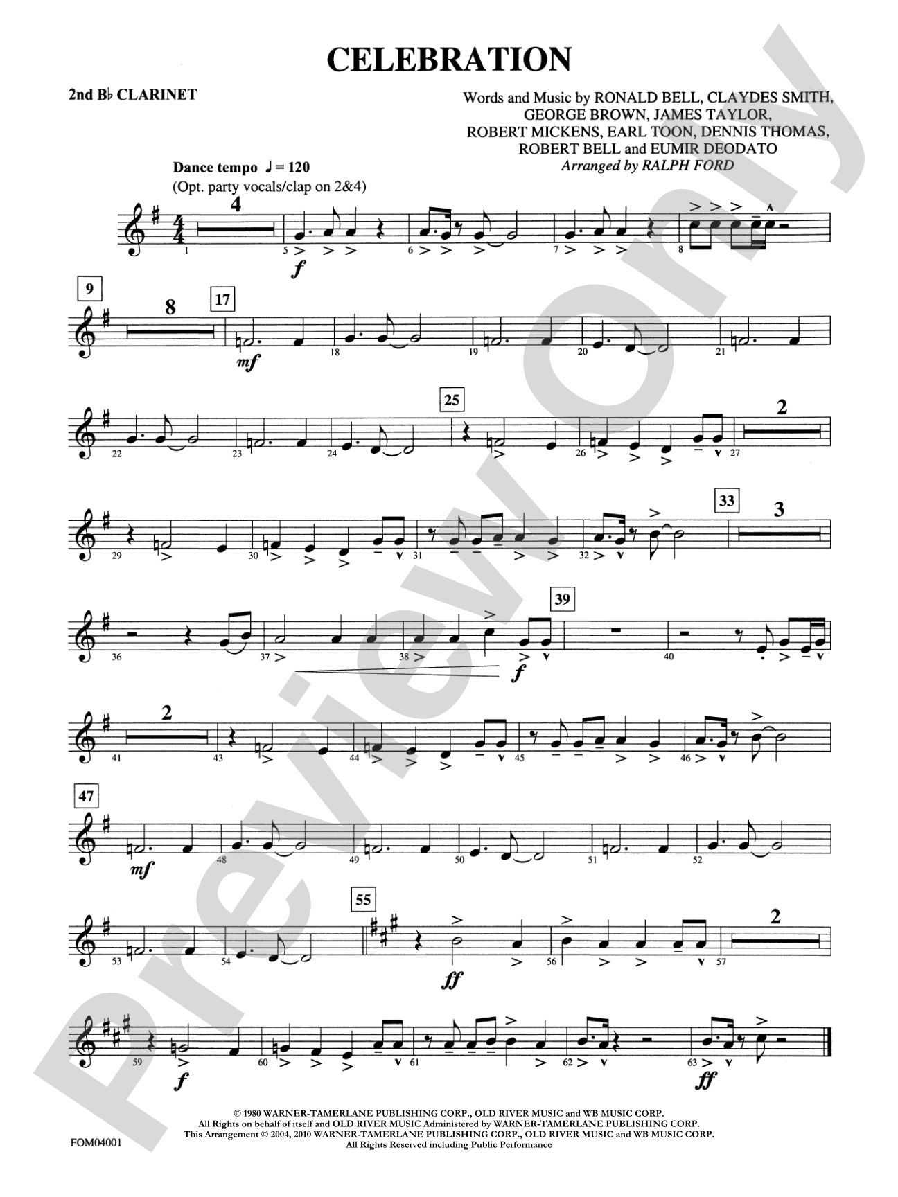 Celebration: 2nd B-flat Clarinet