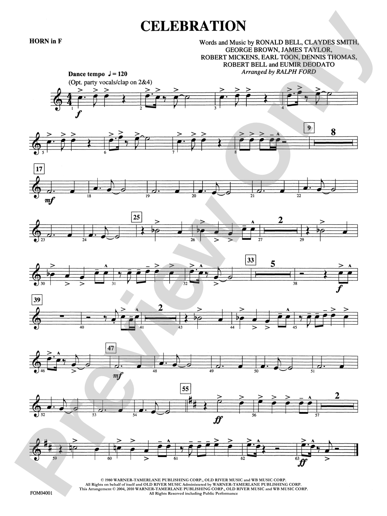 Celebration: 1st F Horn