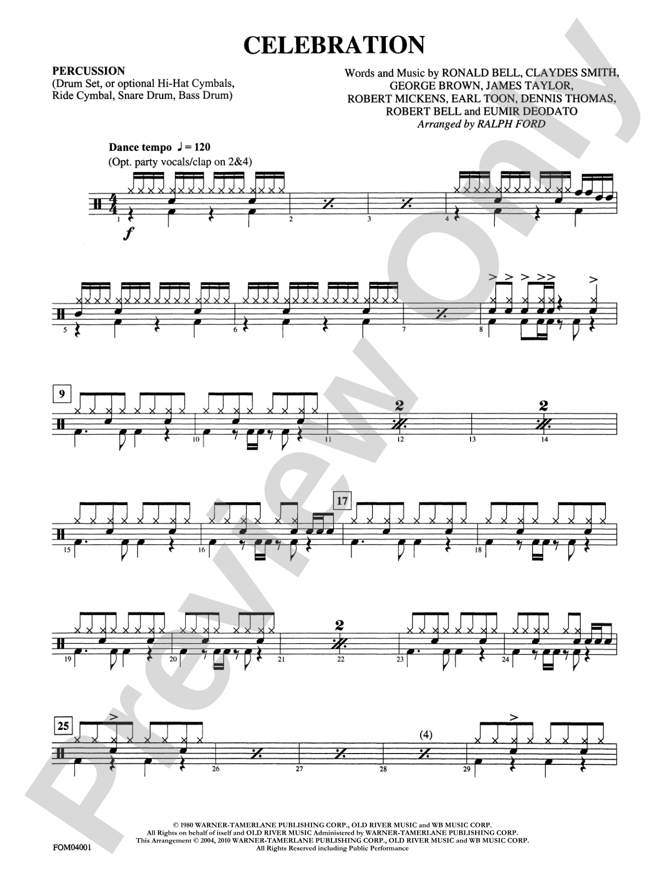 Celebration: 1st Percussion