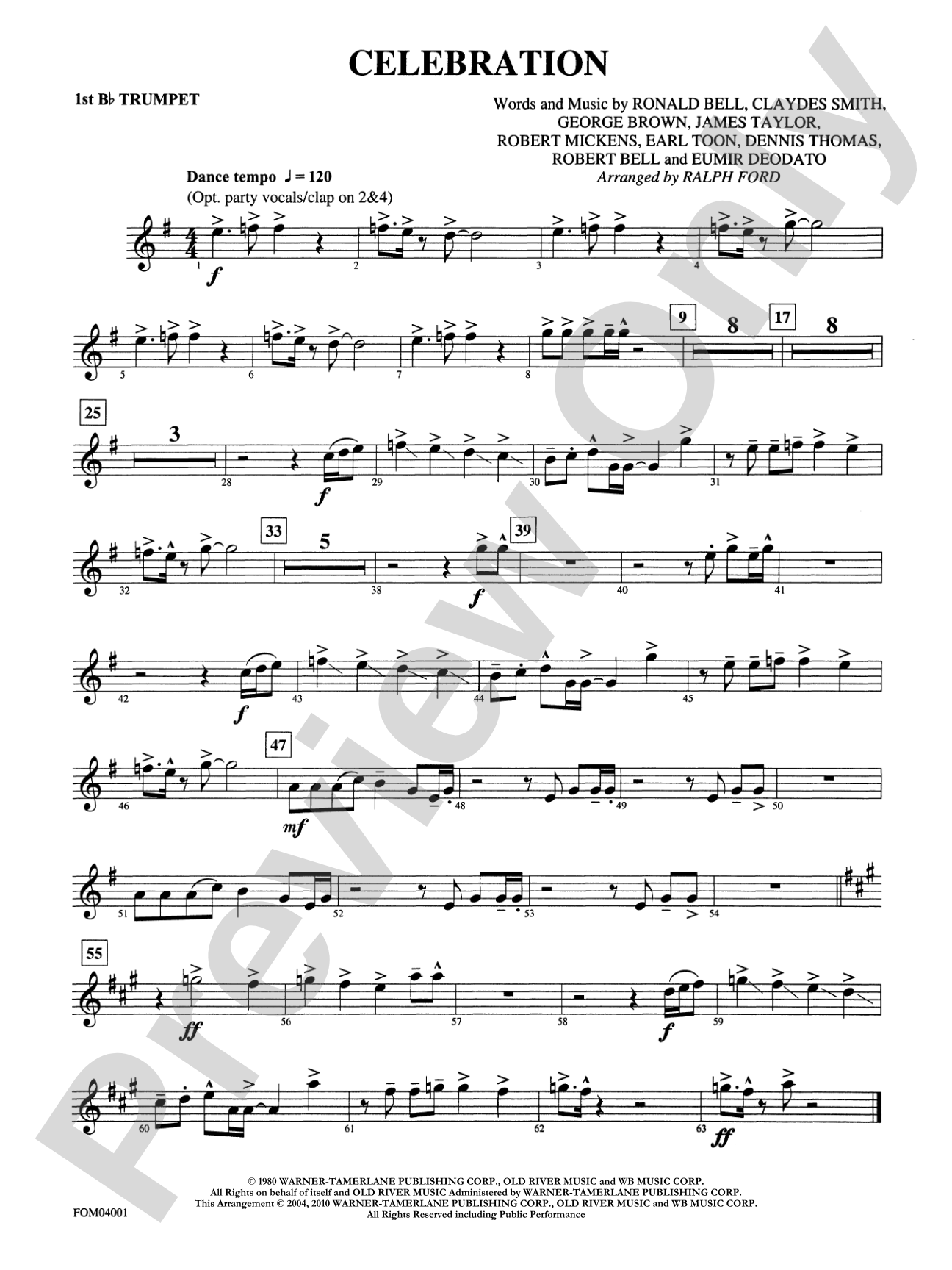 Celebration: 1st B-flat Trumpet