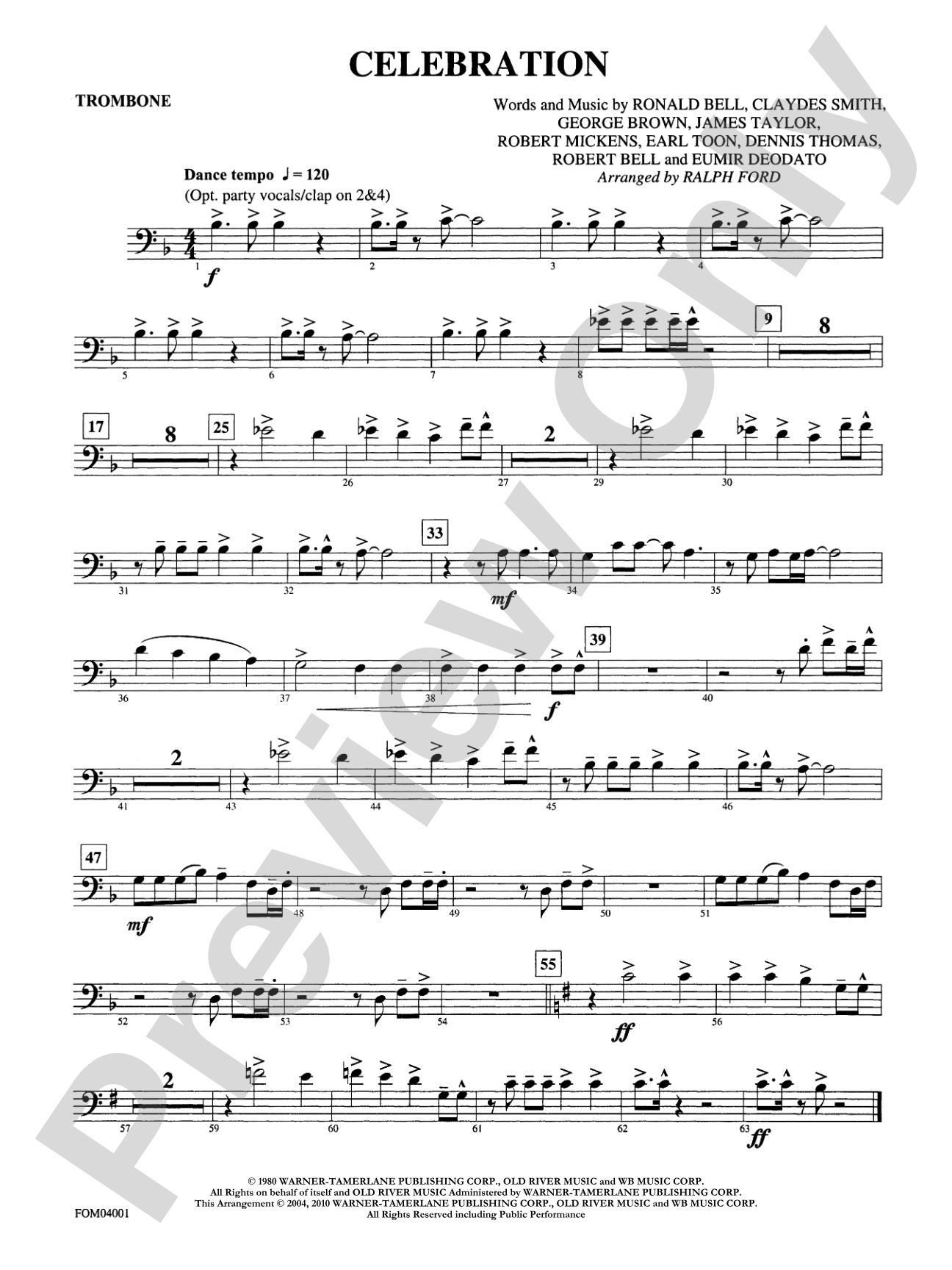 Celebration: 1st Trombone
