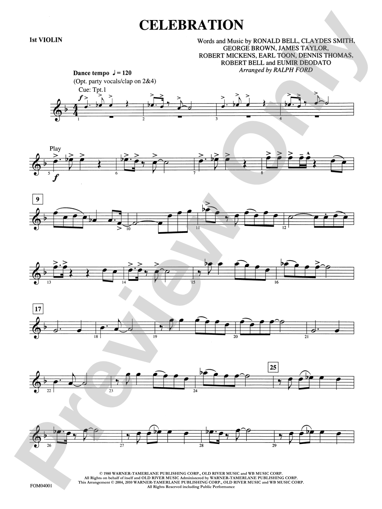 Celebration: 1st Violin