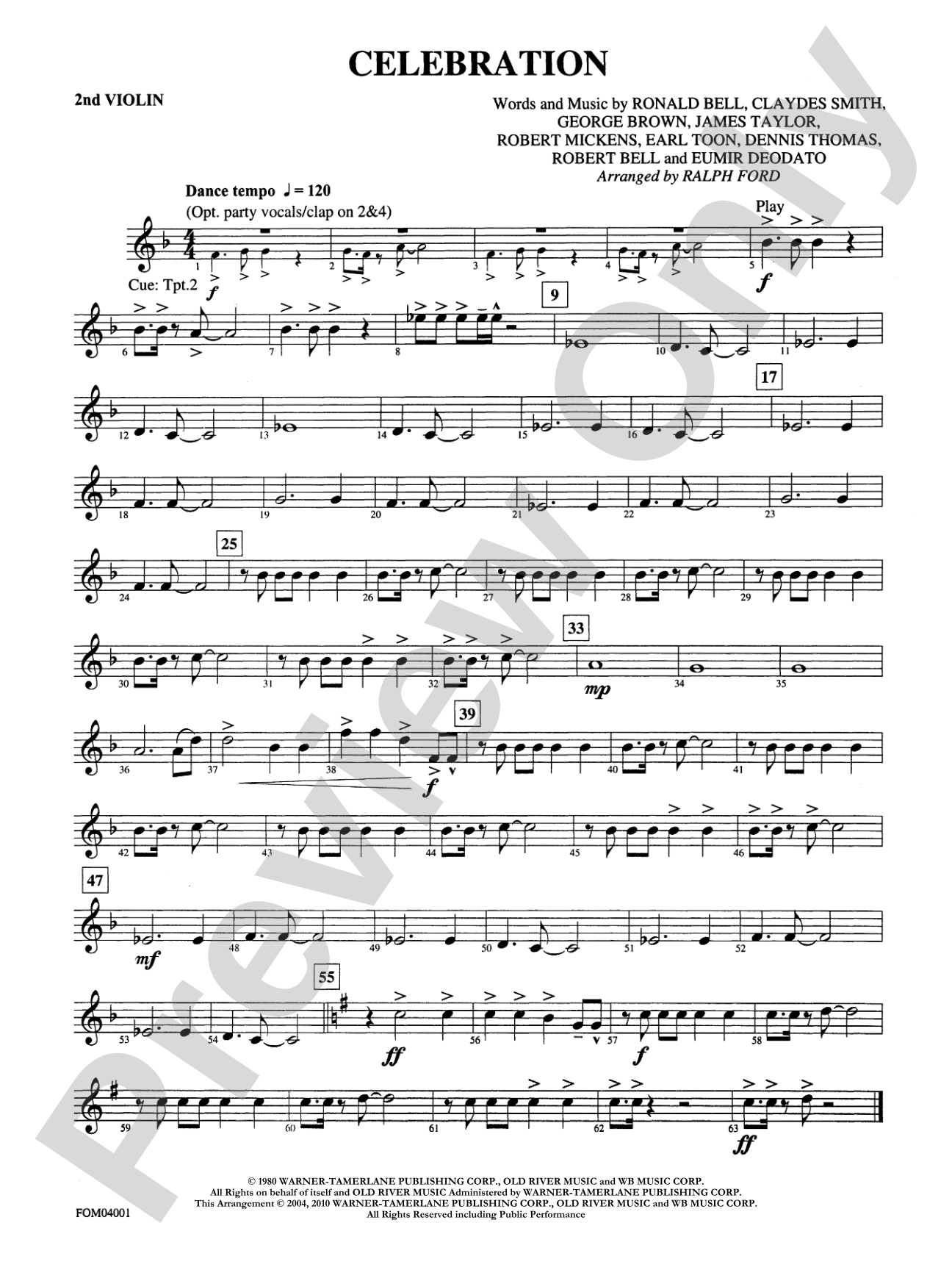 Celebration: 2nd Violin