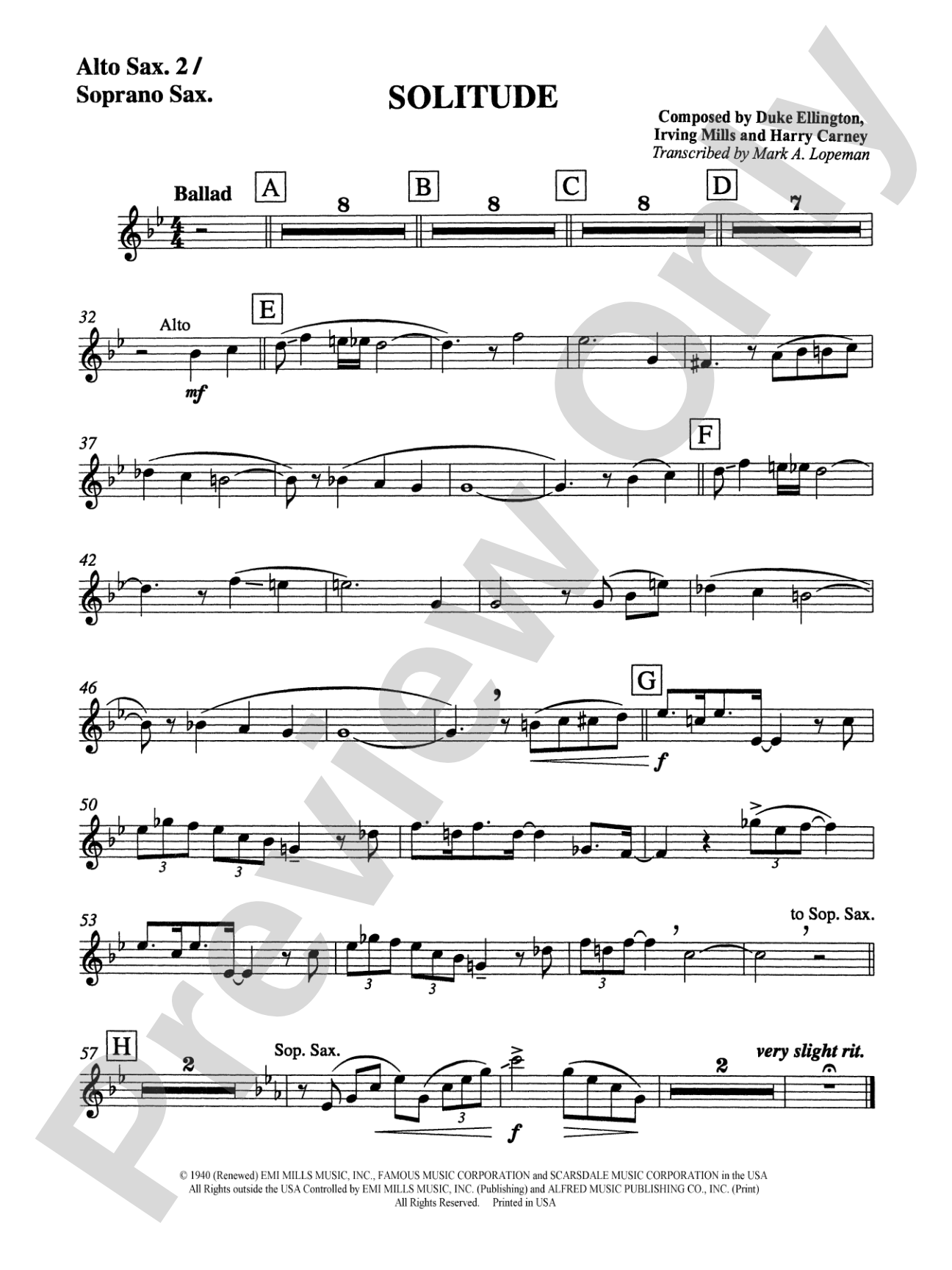 Solitude: 2nd E-flat Alto Saxophone
