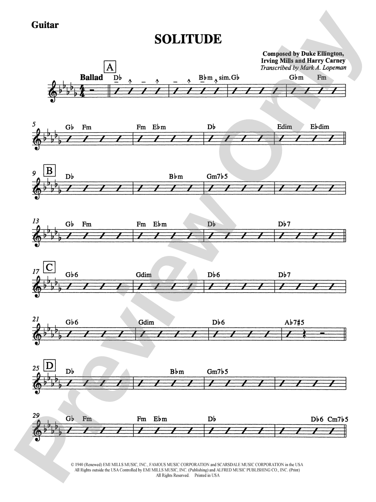 Solitude: Guitar