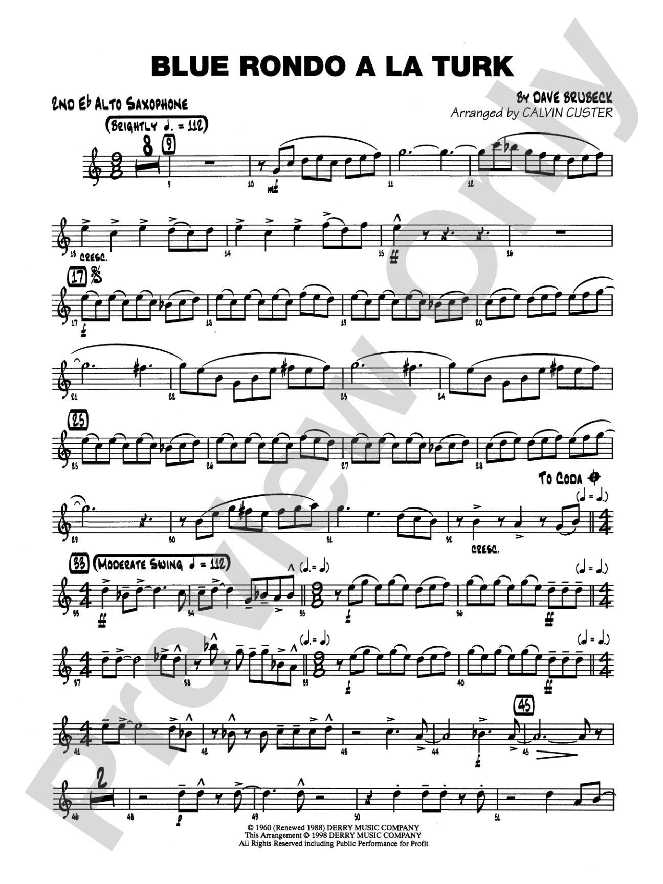 Blue Rondo ala Turk: 2nd E-flat Alto Saxophone