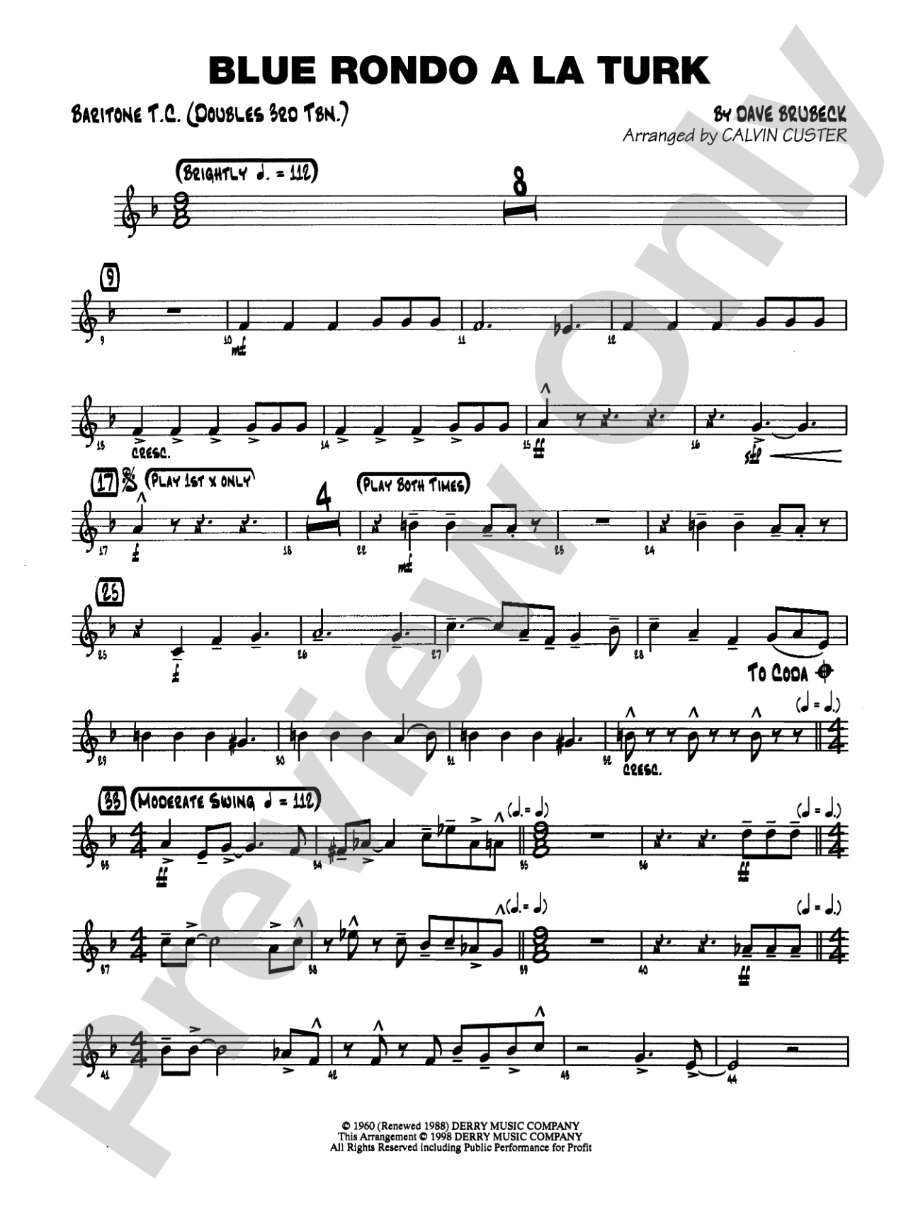 Blue Rondo ala Turk: Baritone T.C.