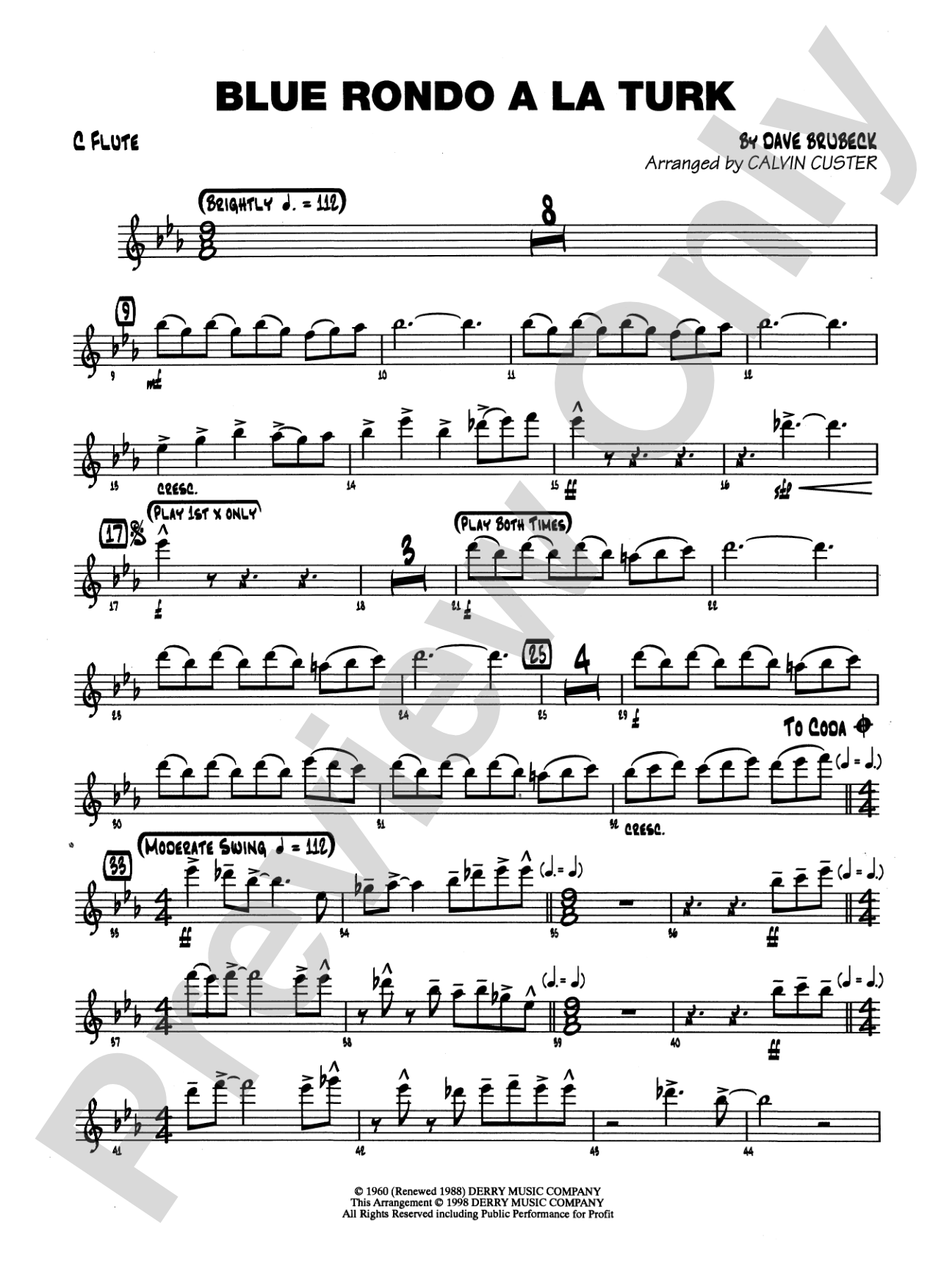 Blue Rondo ala Turk: Flute