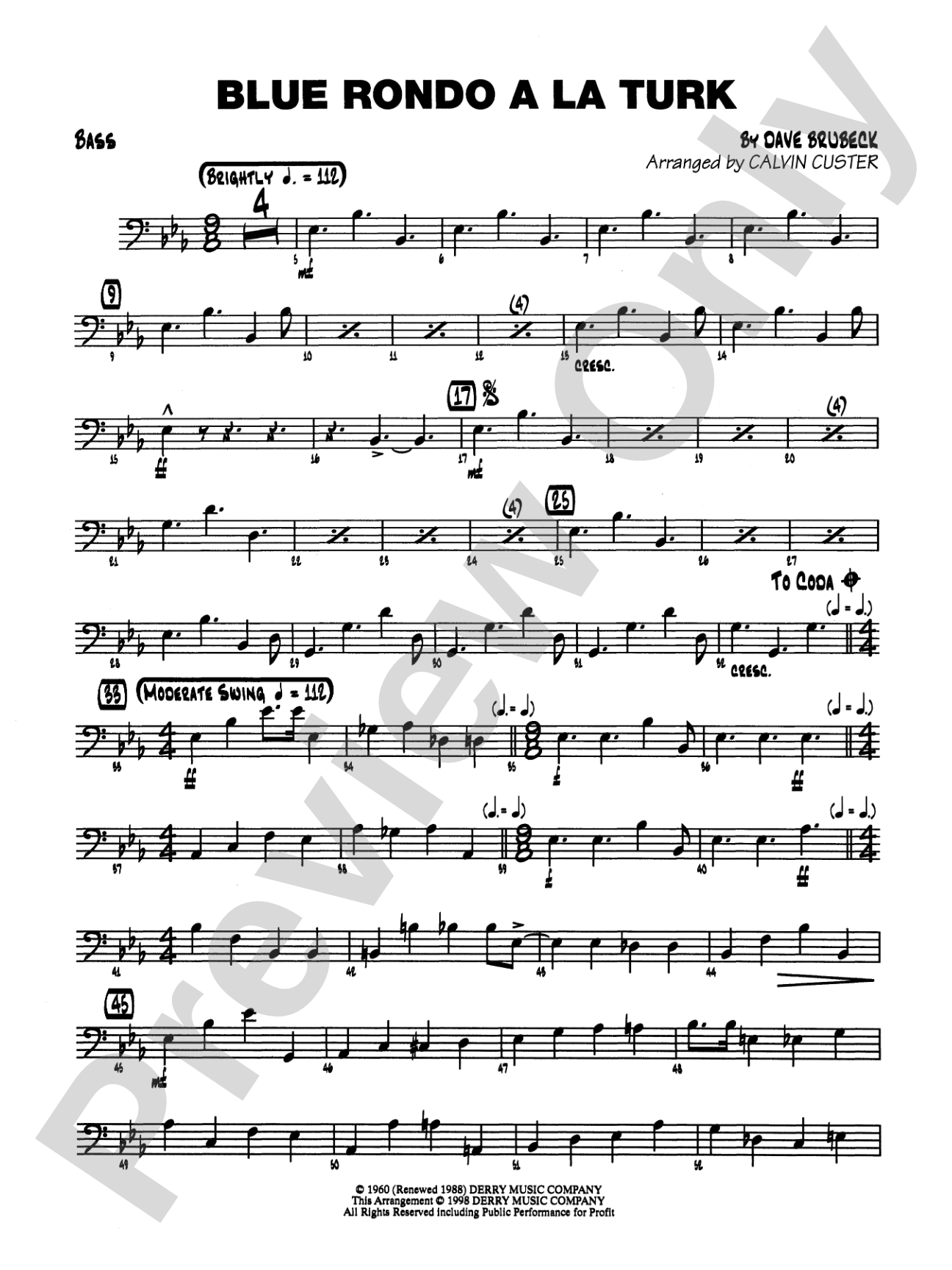 Blue Rondo ala Turk: String Bass