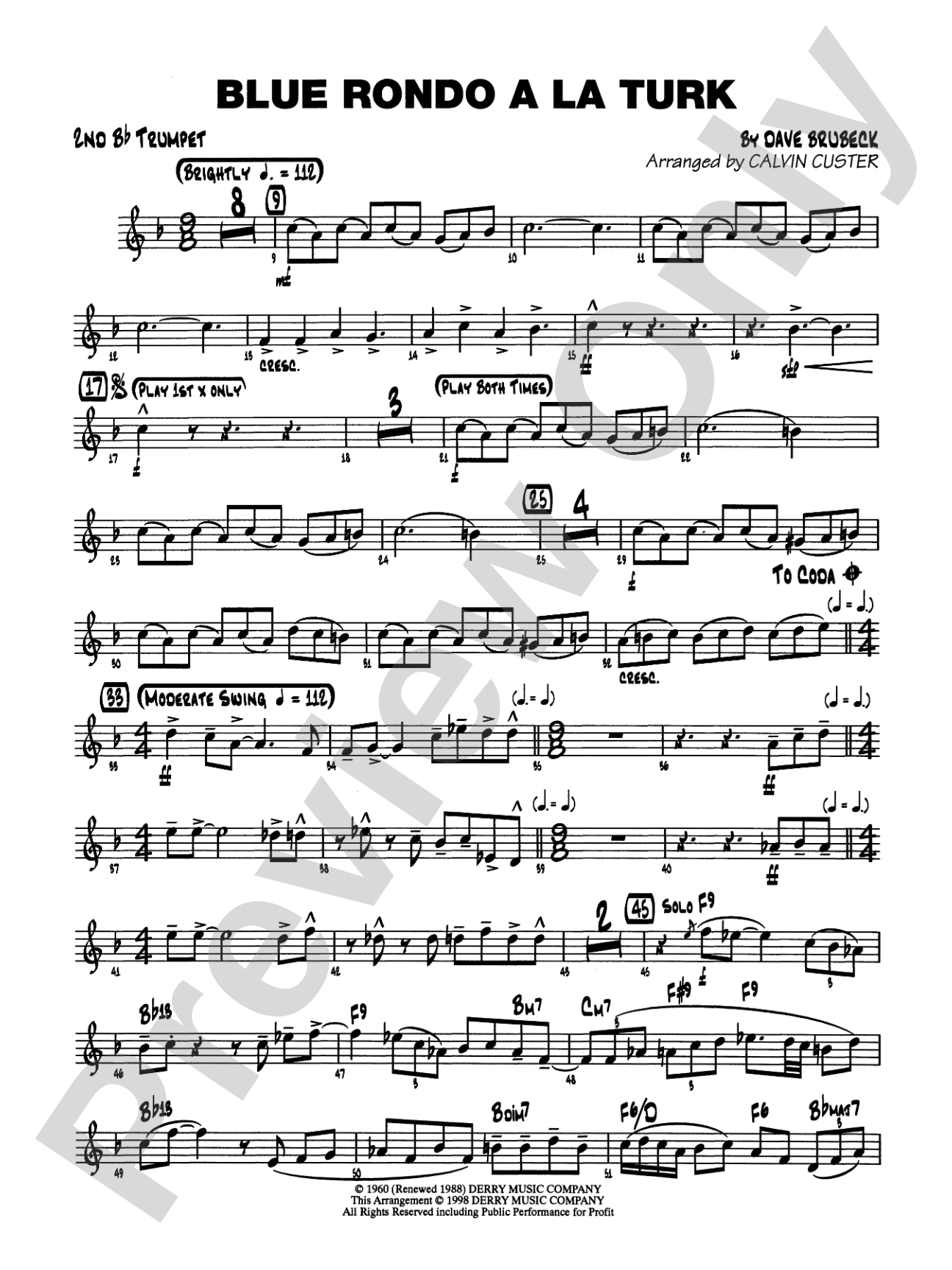 Blue Rondo ala Turk: 2nd B-flat Trumpet