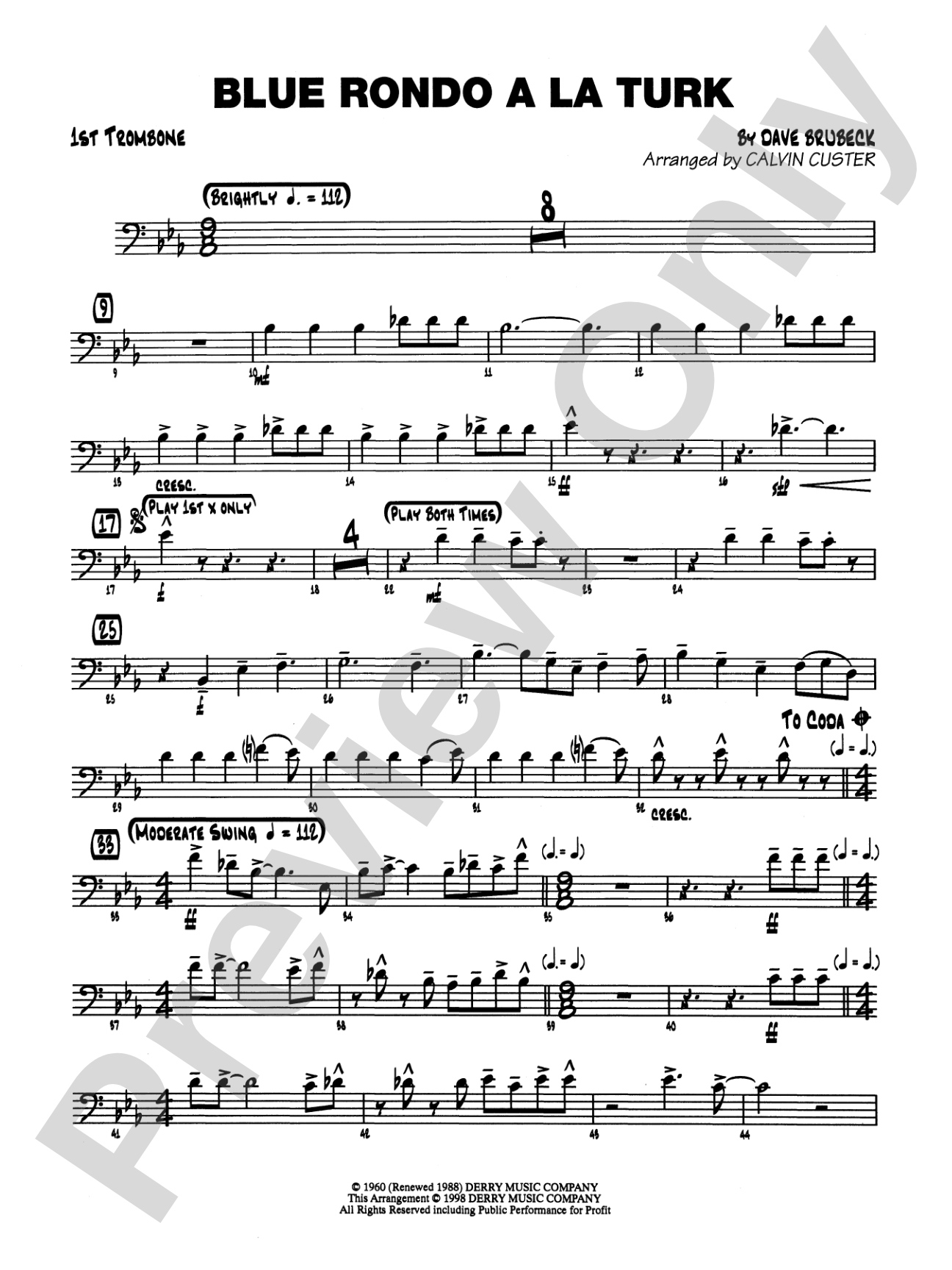 Blue Rondo ala Turk: 1st Trombone