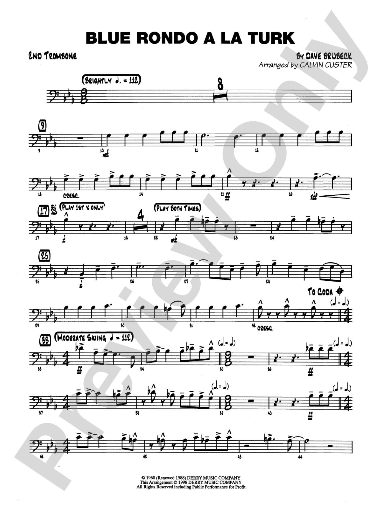 Blue Rondo ala Turk: 2nd Trombone