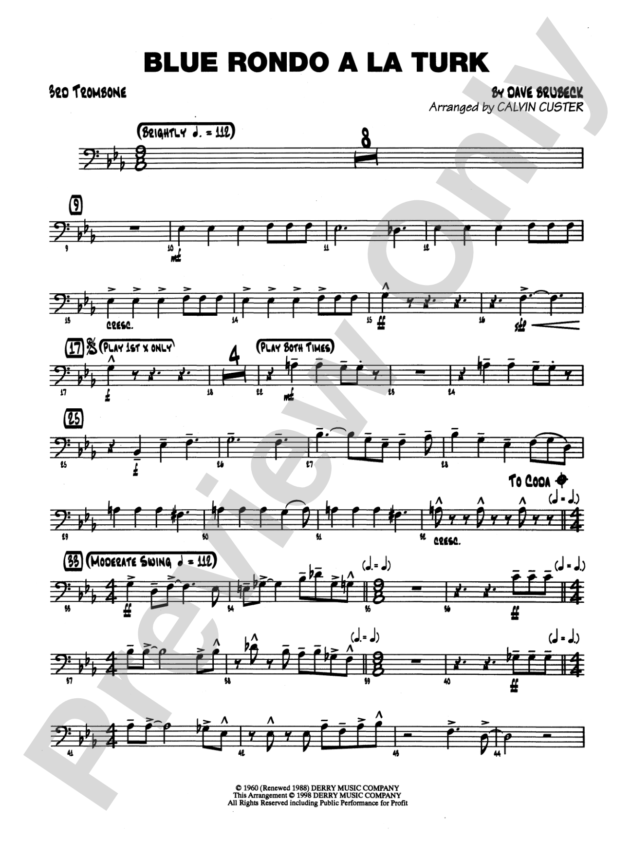 Blue Rondo ala Turk: 3rd Trombone