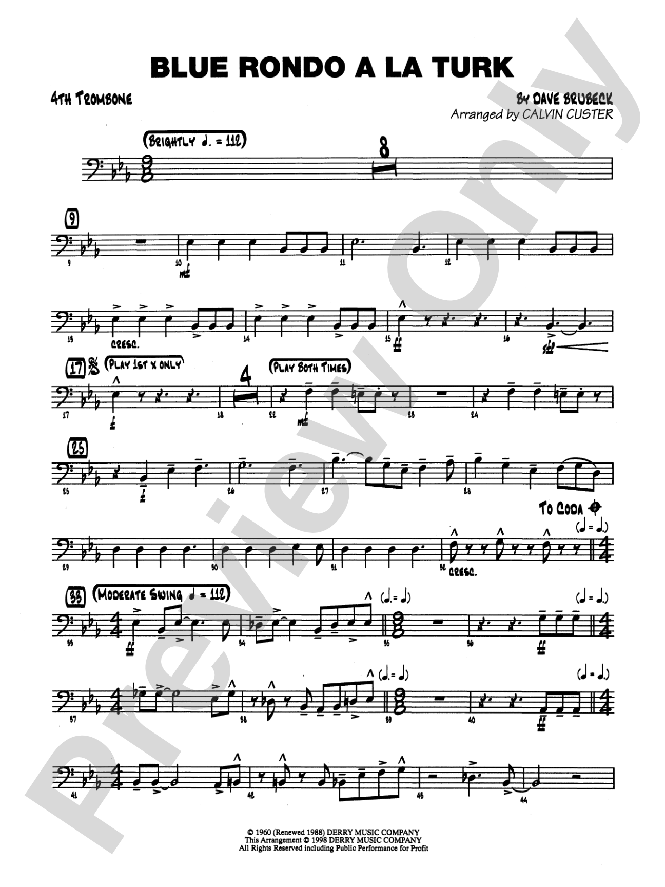 Blue Rondo ala Turk: 4th Trombone