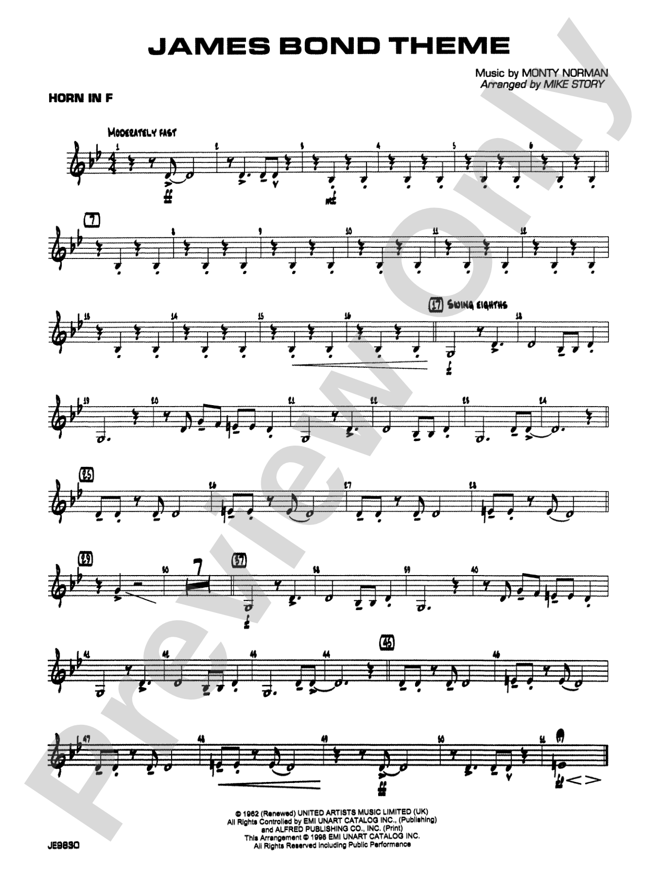 James Bond Theme: 1st F Horn