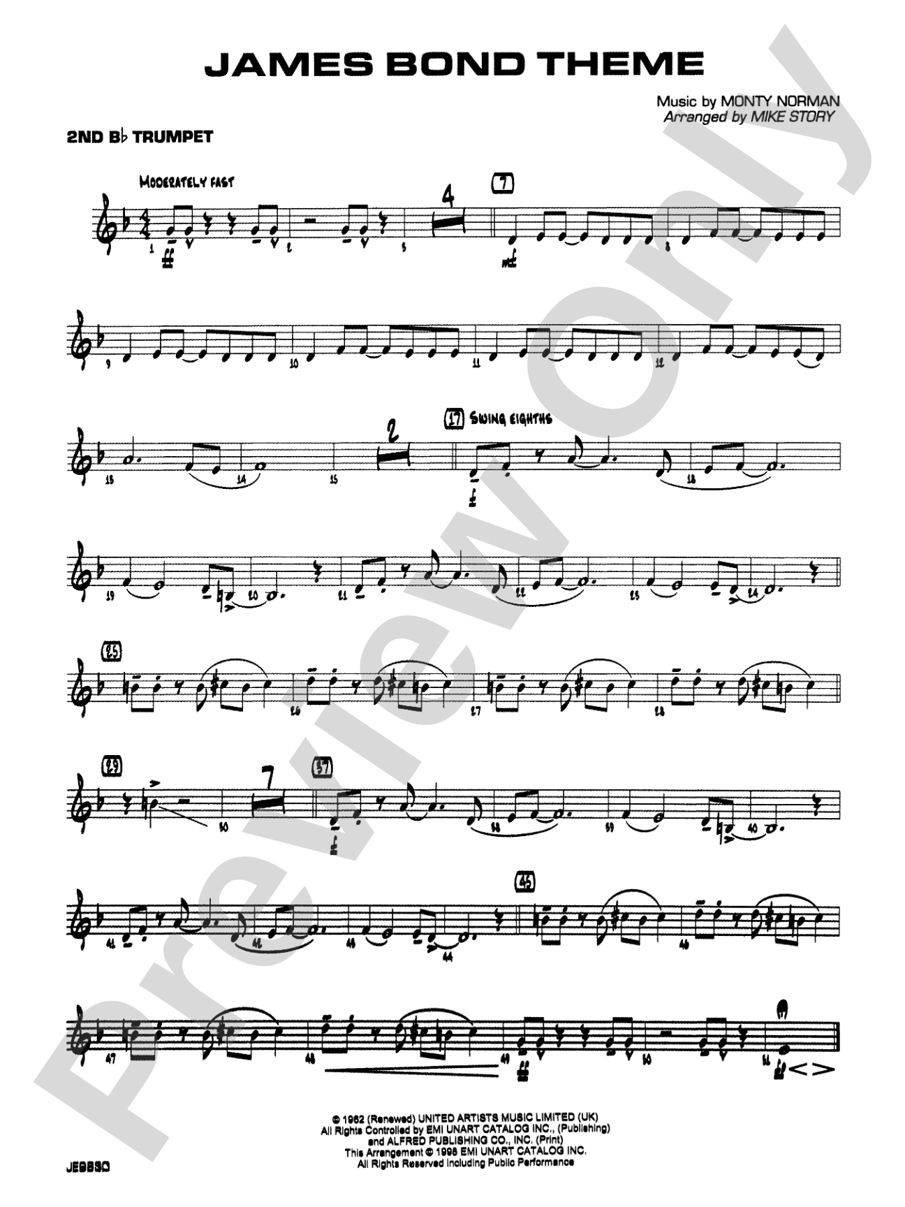 James Bond Theme: 2nd B-flat Trumpet