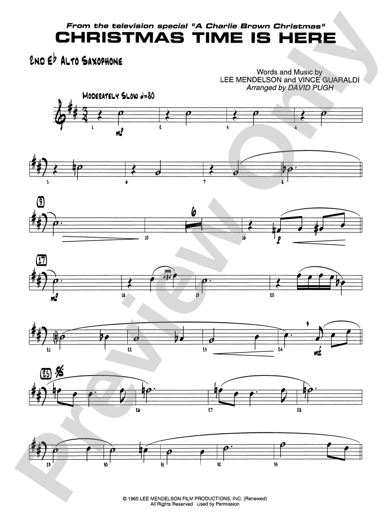 Christmas Time Is Here: 2nd E-flat Alto Saxophone