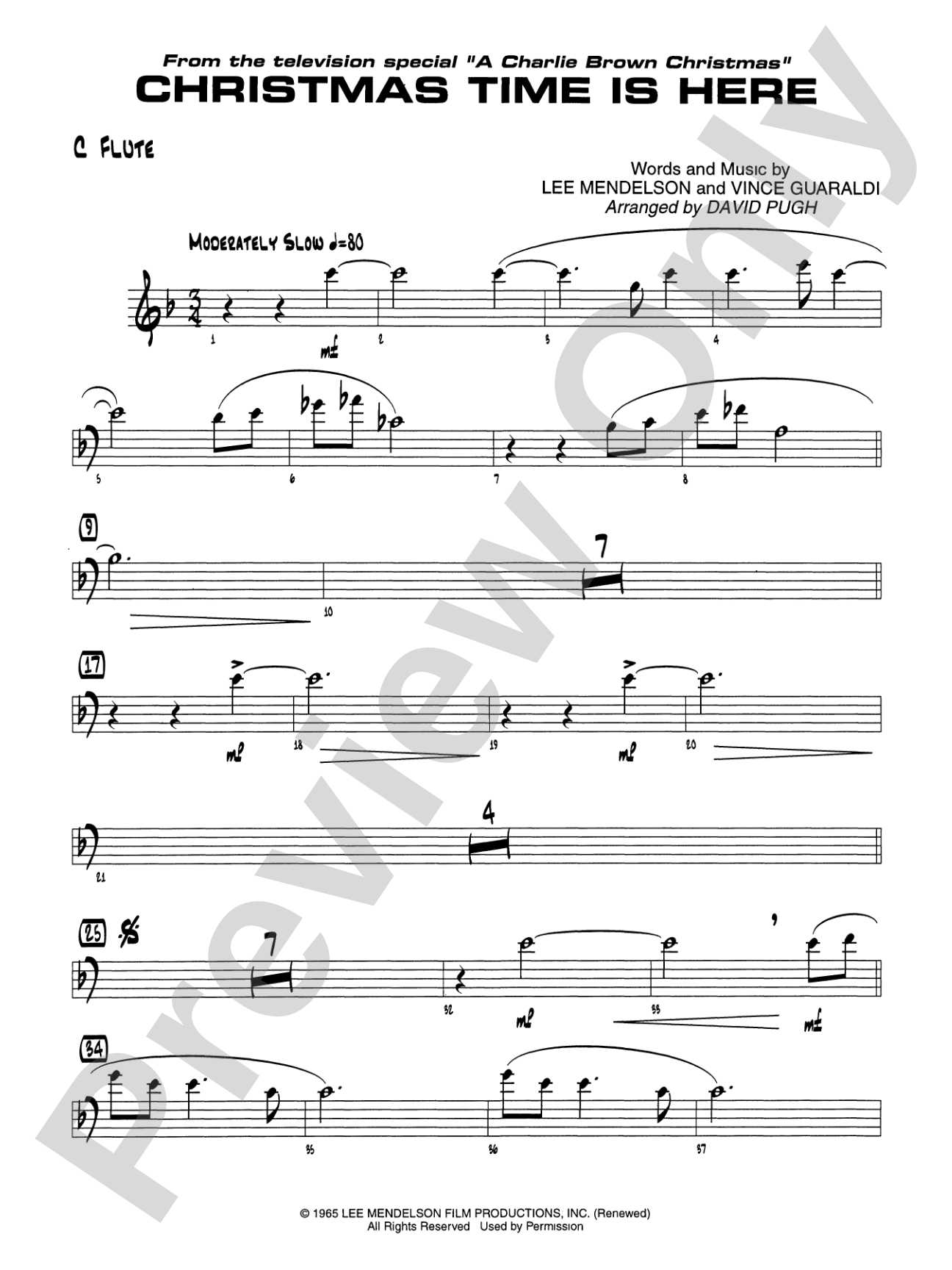 Christmas Time Is Here: Flute