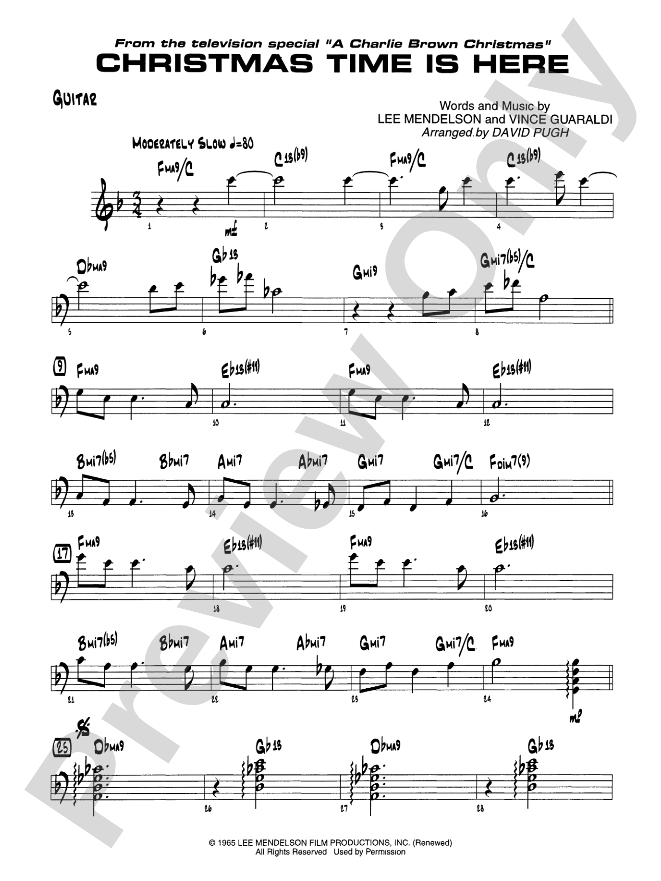 Christmas Time Is Here: Guitar