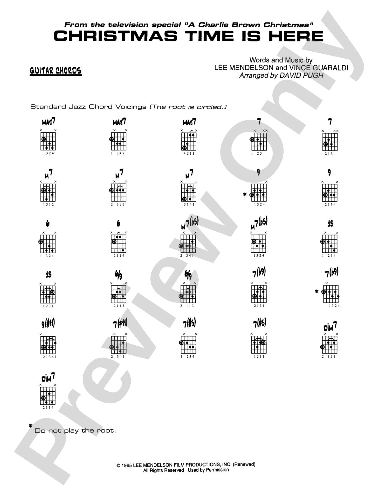 Christmas Time Is Here: Guitar Chords