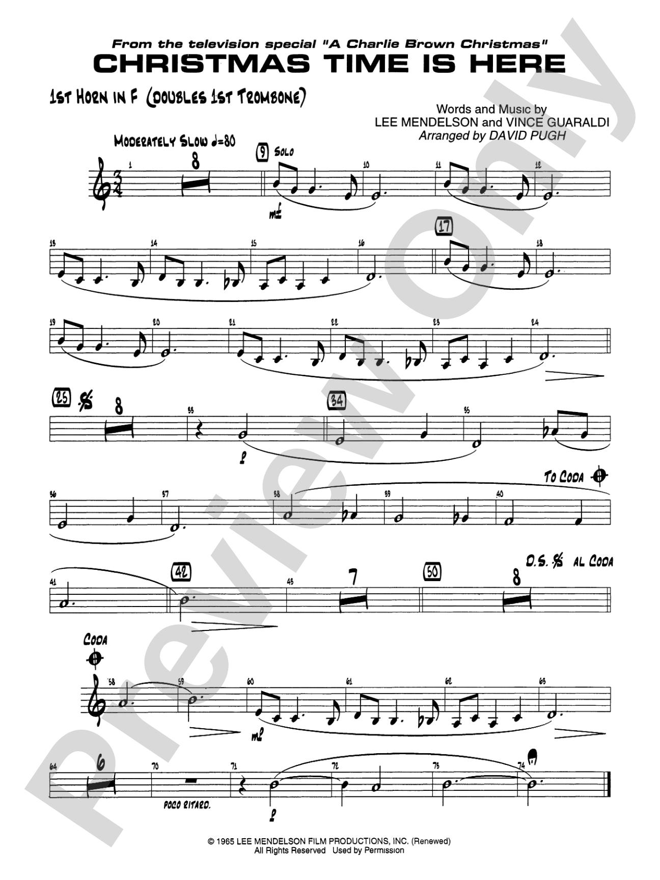 Christmas Time Is Here: 1st F Horn