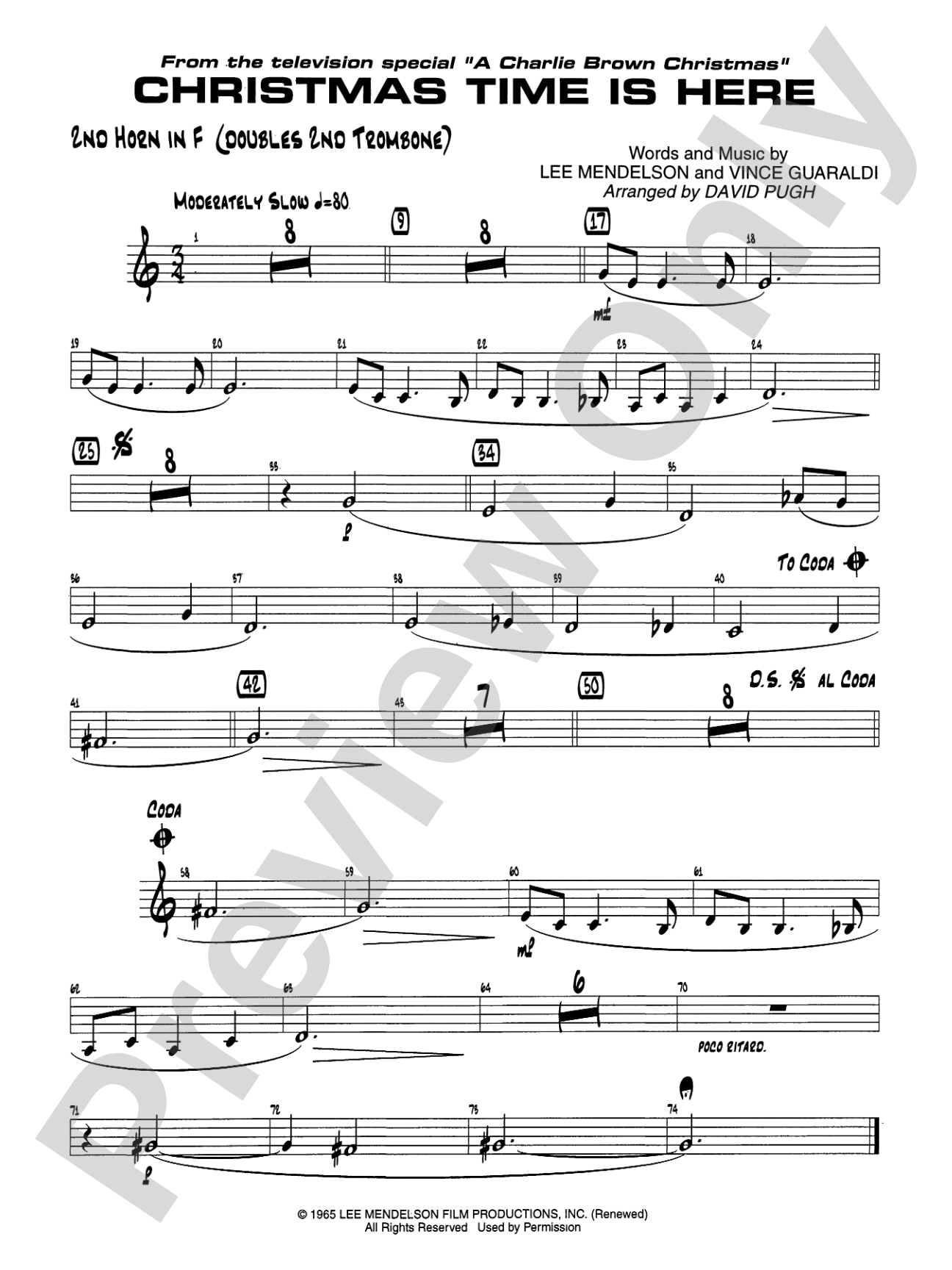 Christmas Time Is Here: 2nd F Horn