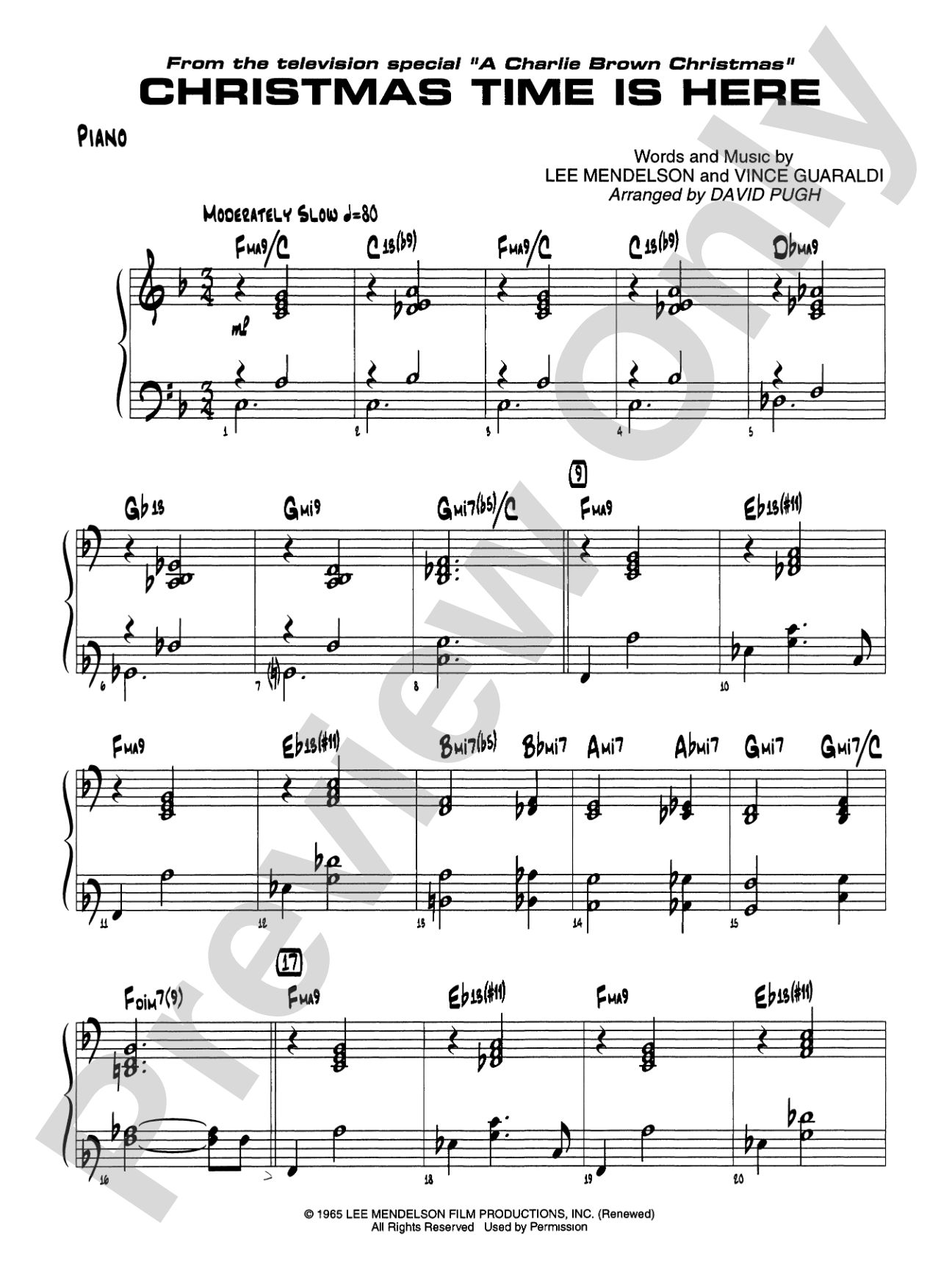 Christmas Time Is Here: Piano Accompaniment