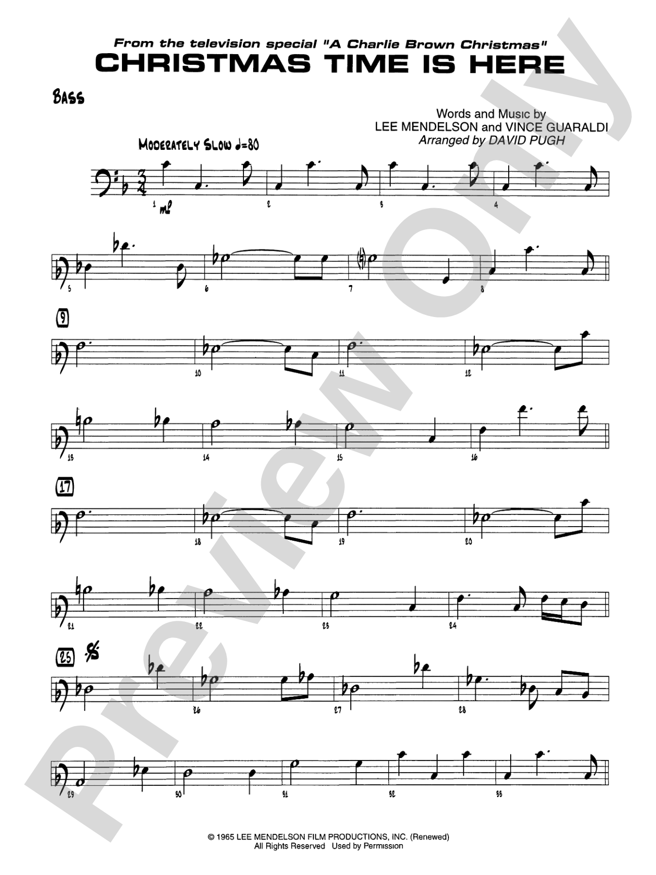 Christmas Time Is Here: String Bass