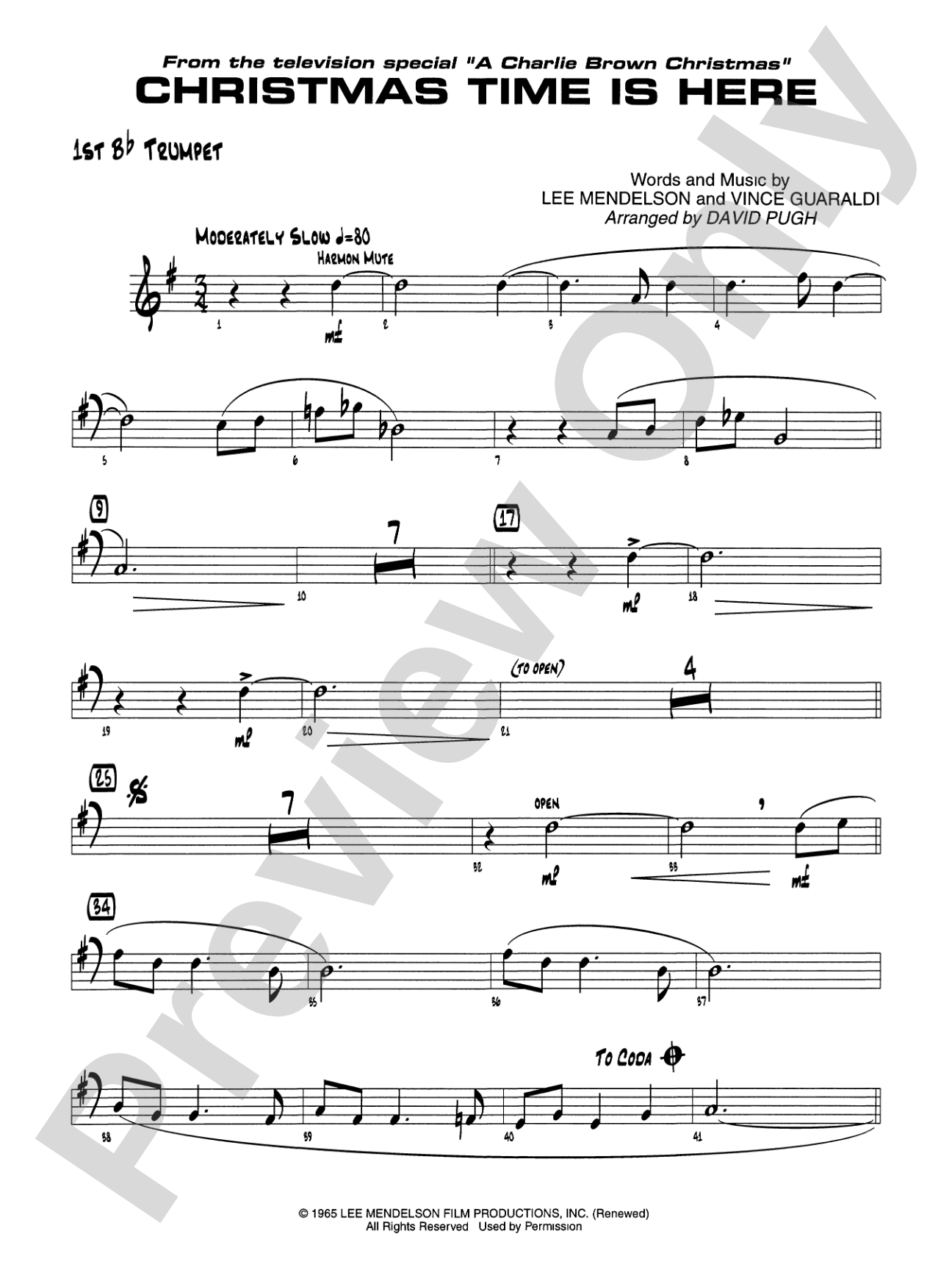 Christmas Time Is Here: 1st B-flat Trumpet