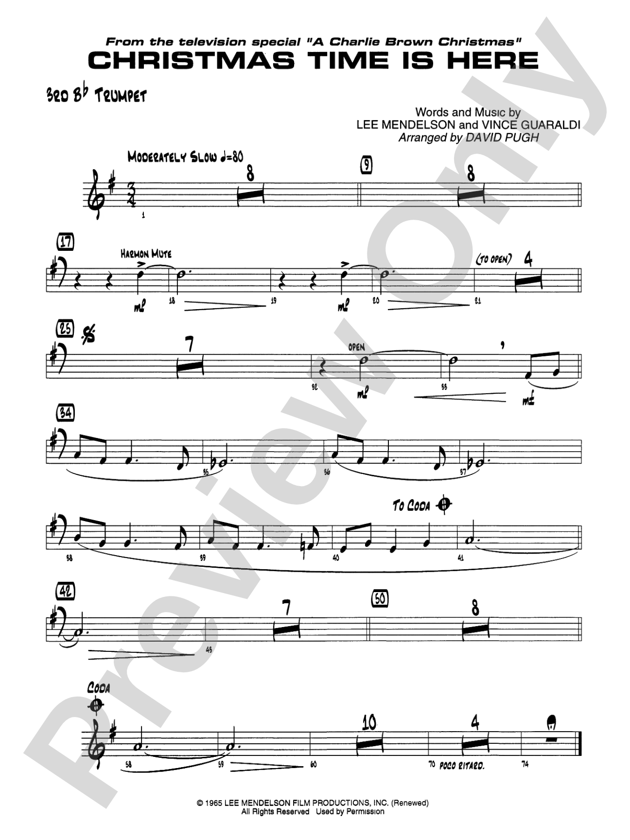 Christmas Time Is Here: 3rd B-flat Trumpet