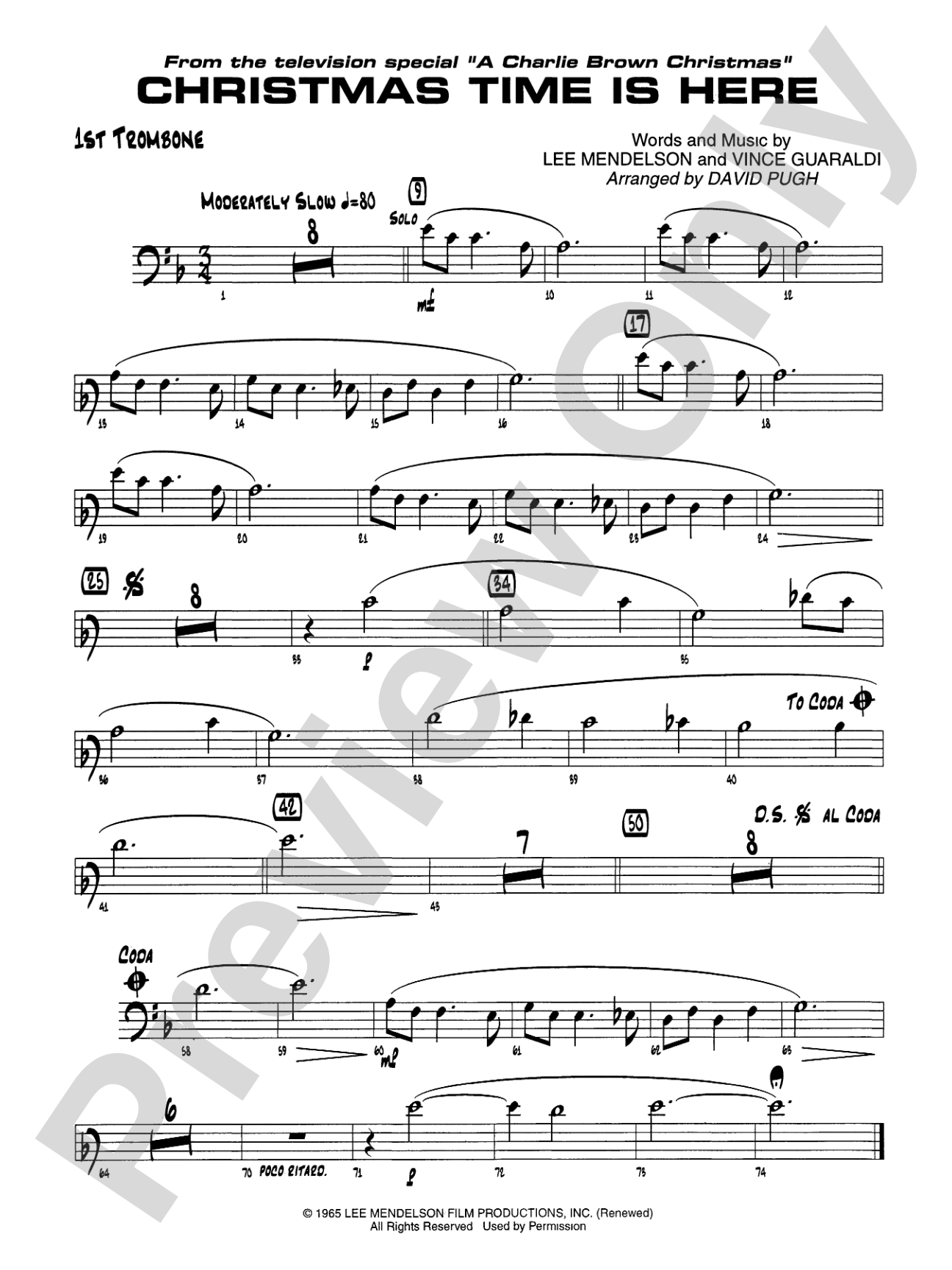 Christmas Time Is Here: 1st Trombone