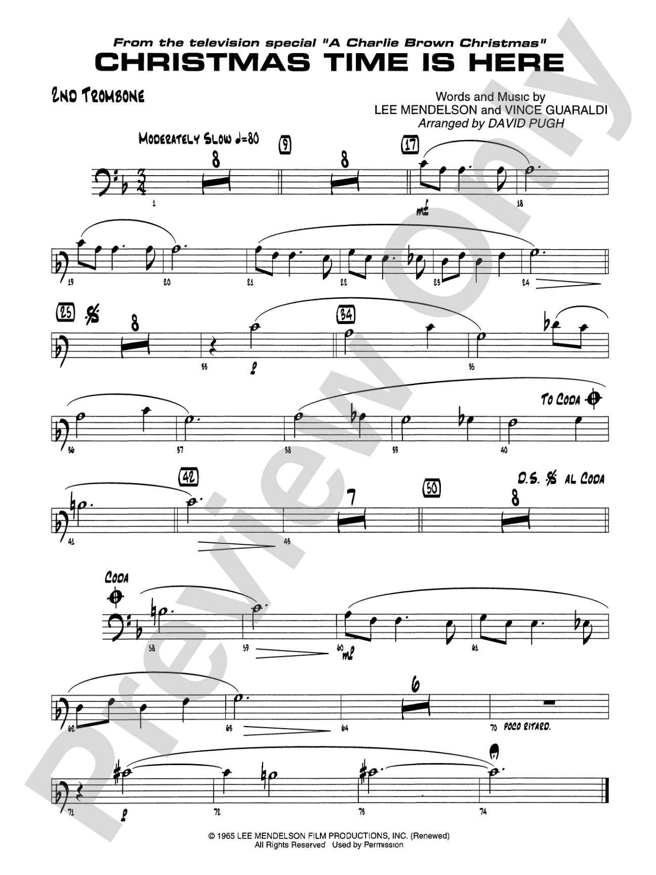 Christmas Time Is Here: 2nd Trombone