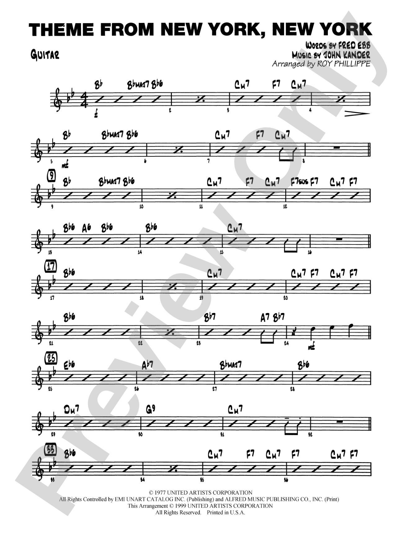 New York, New York, Theme from: Guitar