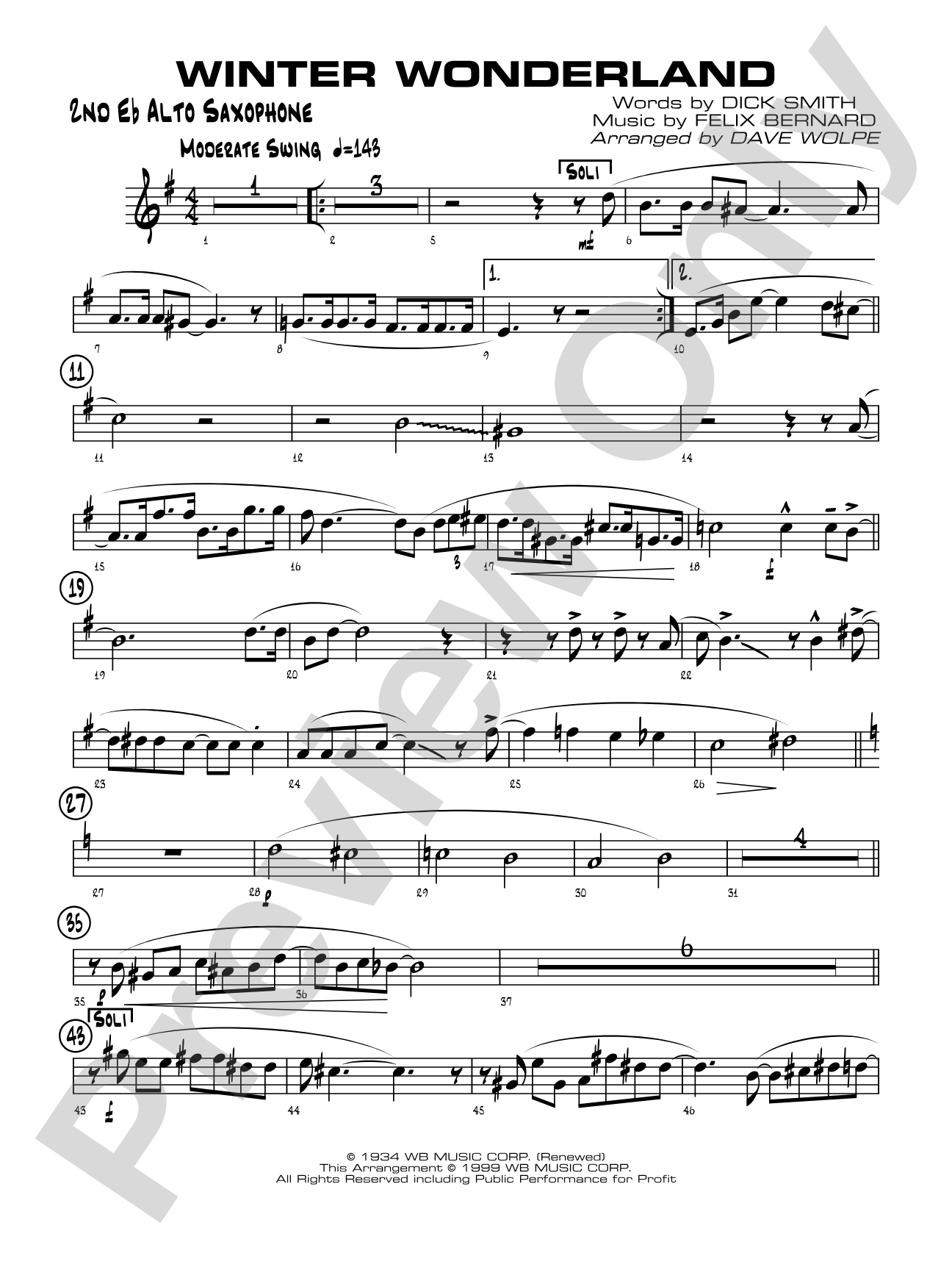 Winter Wonderland: 2nd E-flat Alto Saxophone