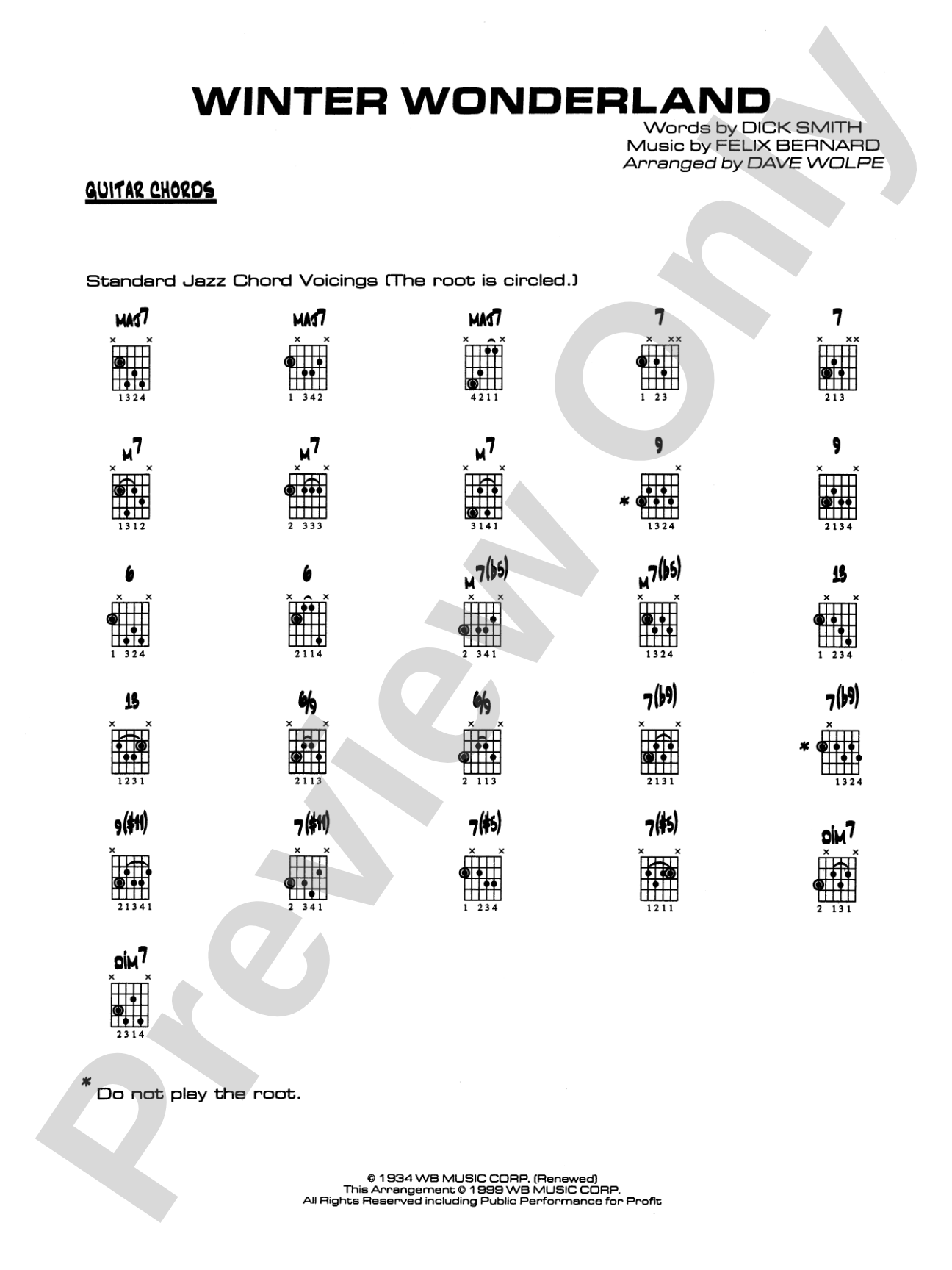 Winter Wonderland: Guitar Chords