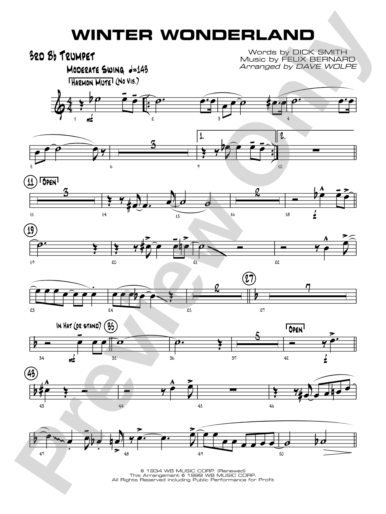 Winter Wonderland: 3rd B-flat Trumpet